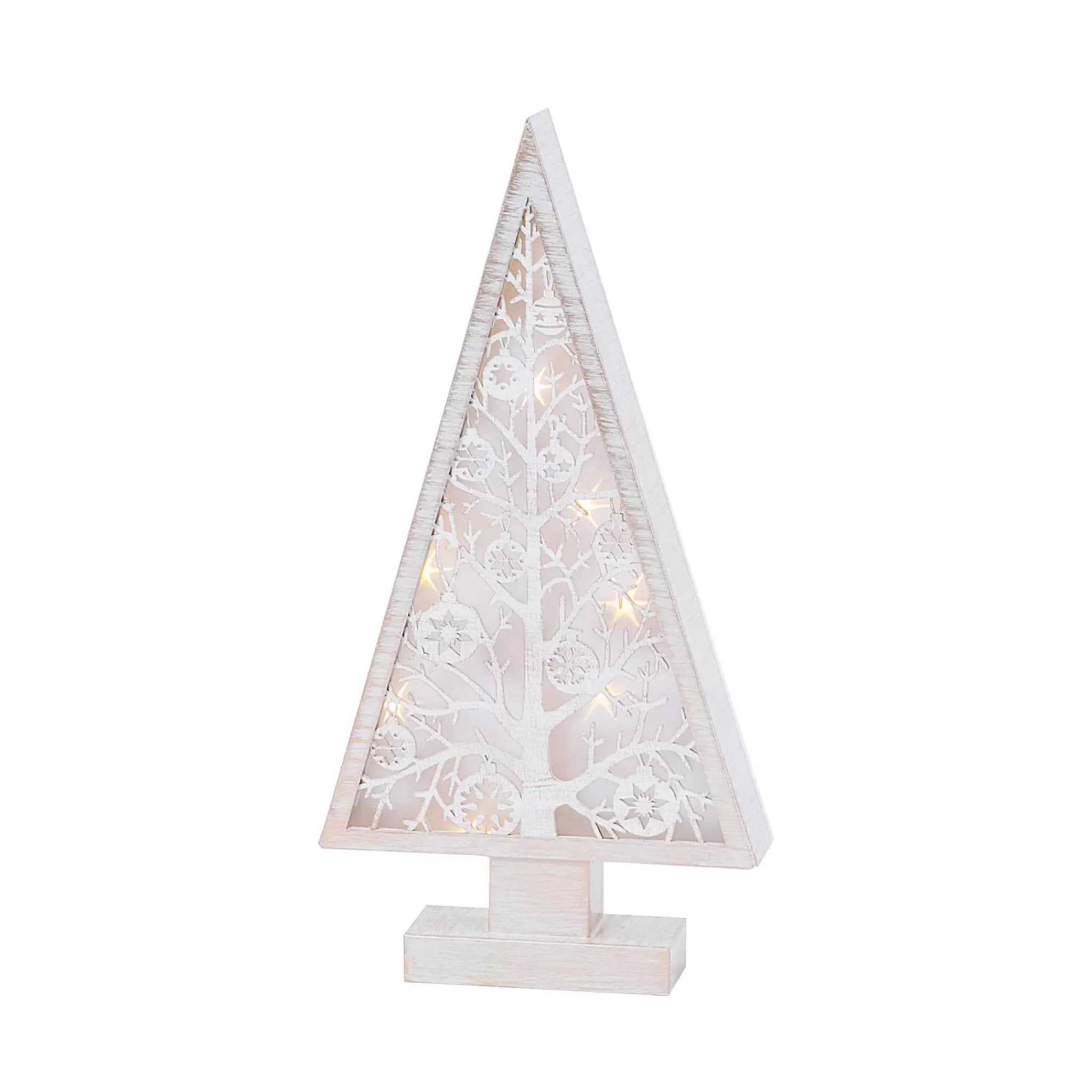 Gerson International 16-In H Battery- Operated Lighted Metal And Laser Cut Wood Tree