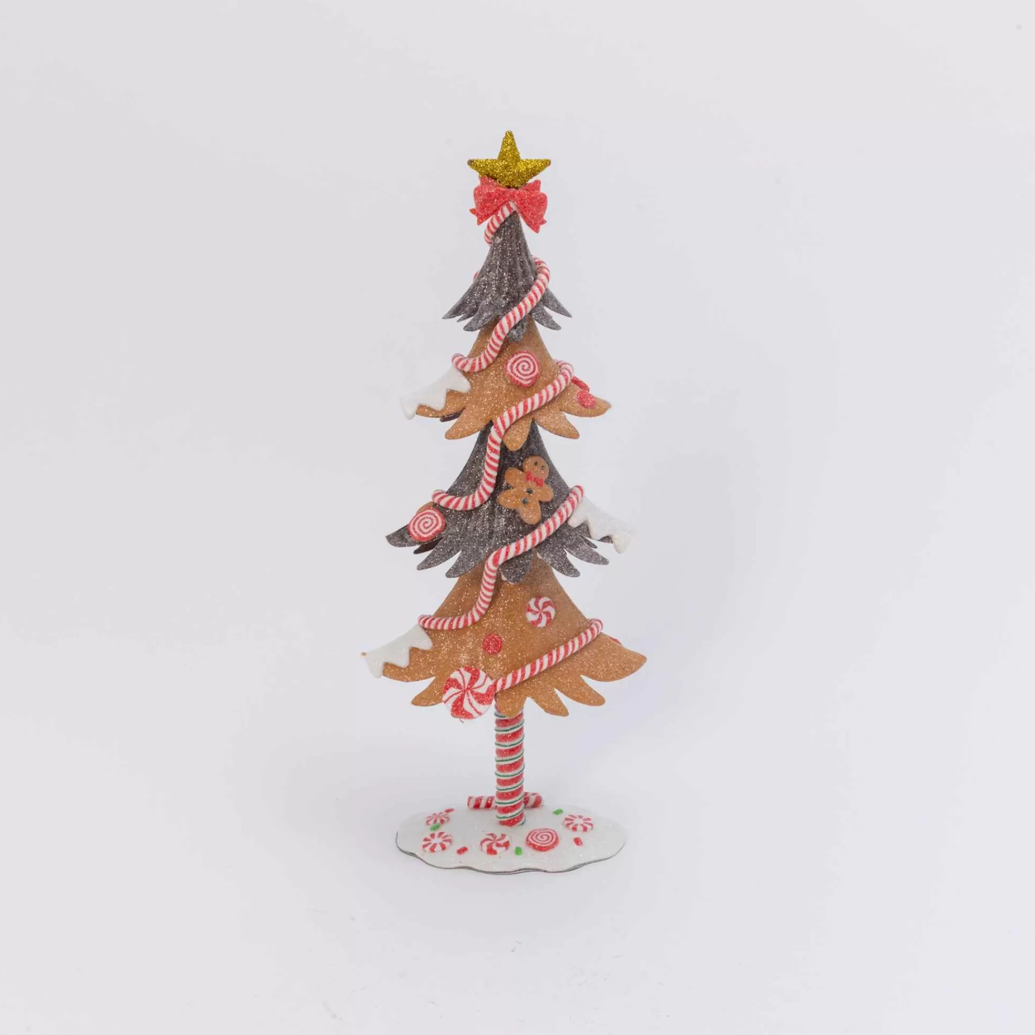 Gerson International 17.5In H Whimsical Gingerbread Christmas Tree Tabletop Figurine