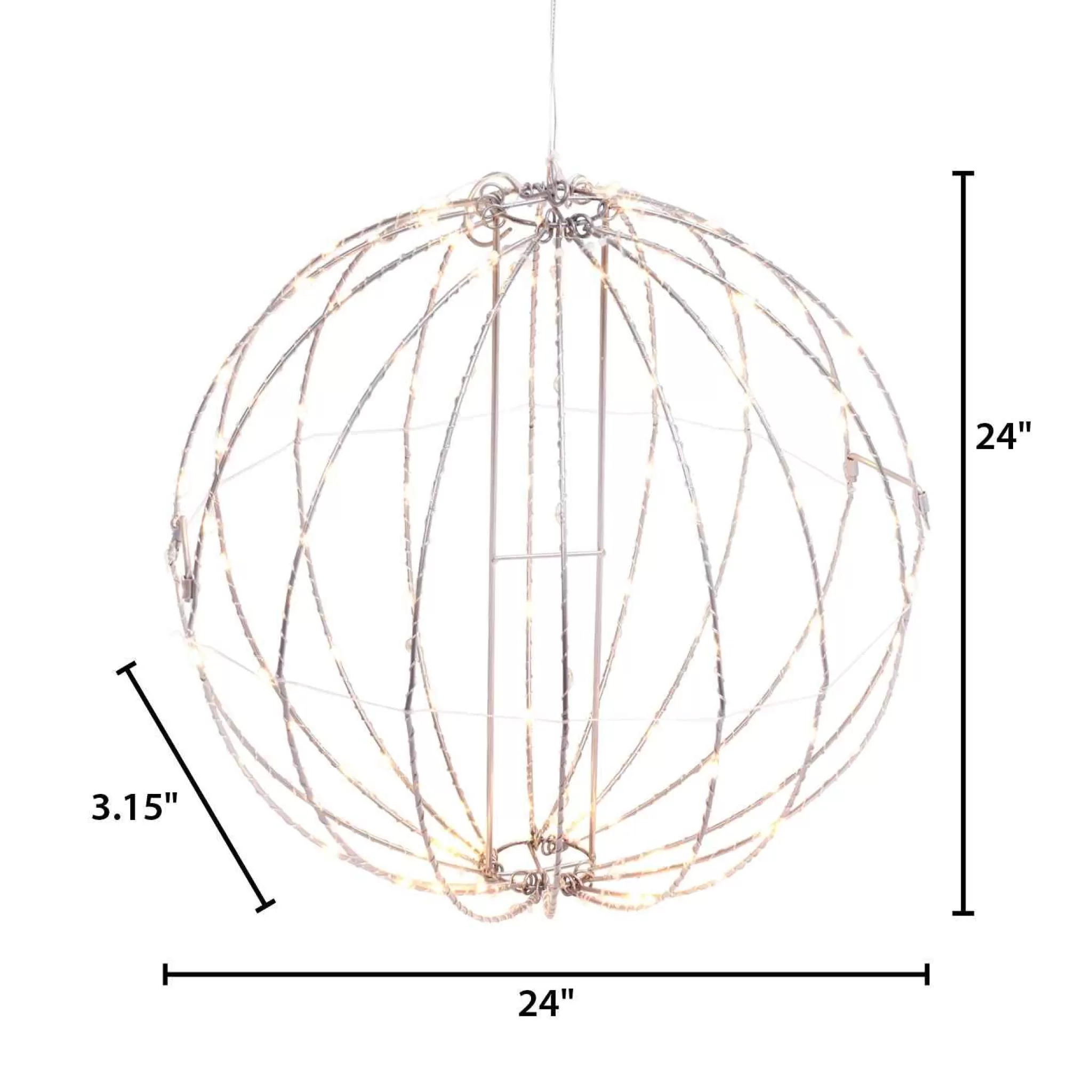 Gerson International 24 In Whimsical Lighted Metal Sphere, Warm White Micro Leds