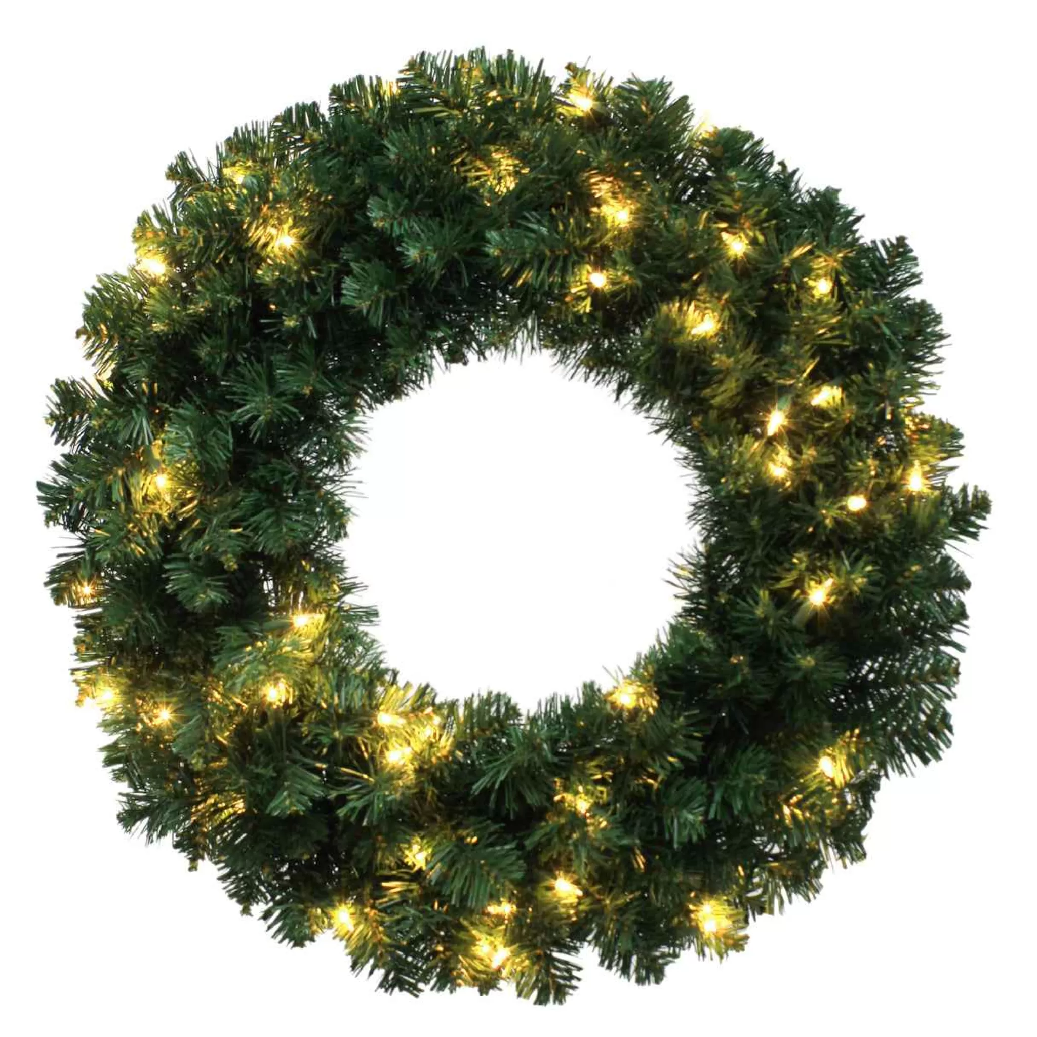 Puleo International 24In Kentucky Pine Green Wreath With 170 Tips & 50 Clear Lights