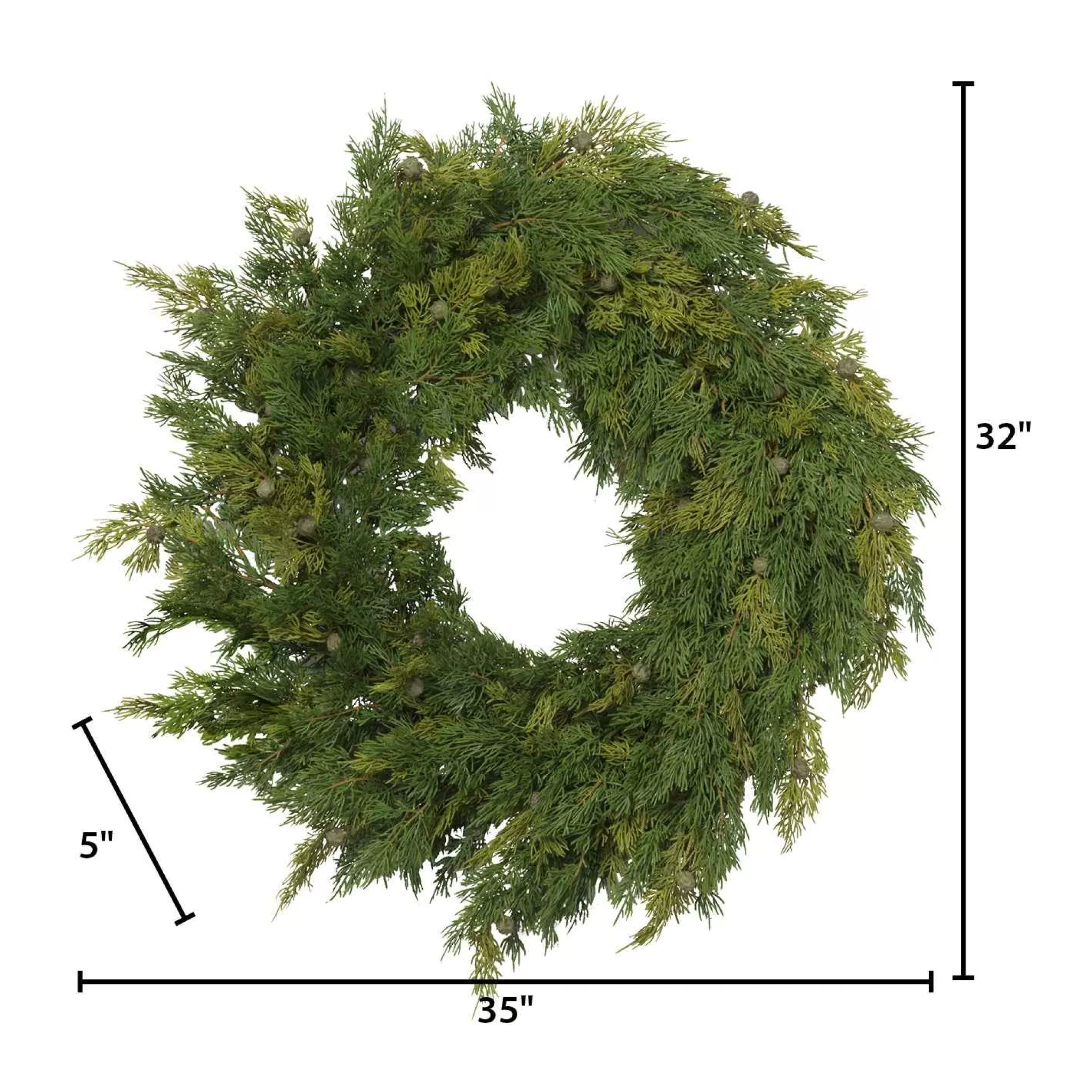 Gerson International 32-In D Cedar With Berry Wreath