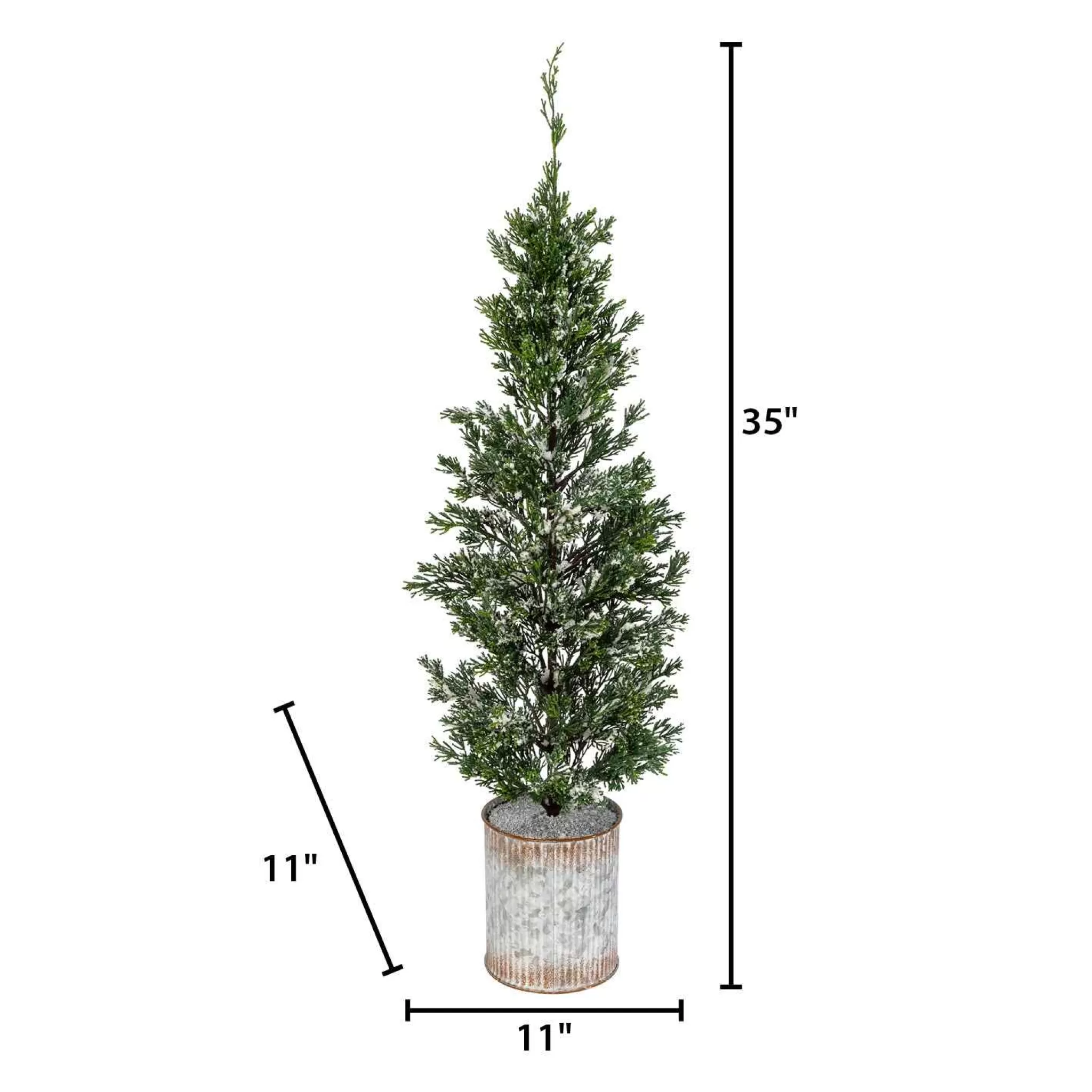 Gerson International 35-In H Snowy Pine Tree In Tin Pot