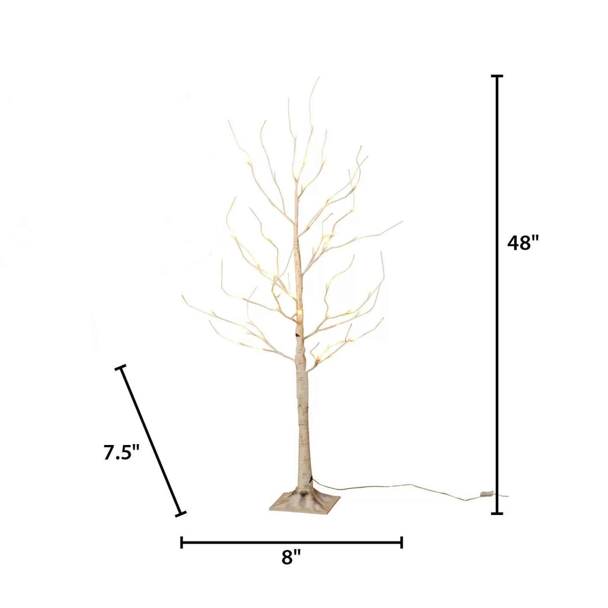 Gerson International 4 Foot Tall Prelit Birch Tree, Warm White Leds