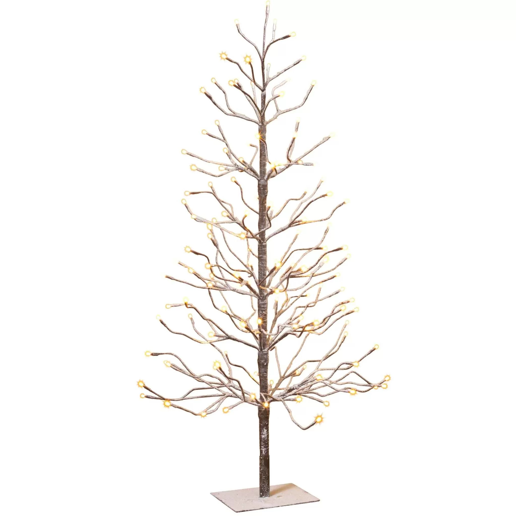 Gerson International 4 Foot Tall Snowy Brown Pre Lit Tree, 128 Warm White Leds