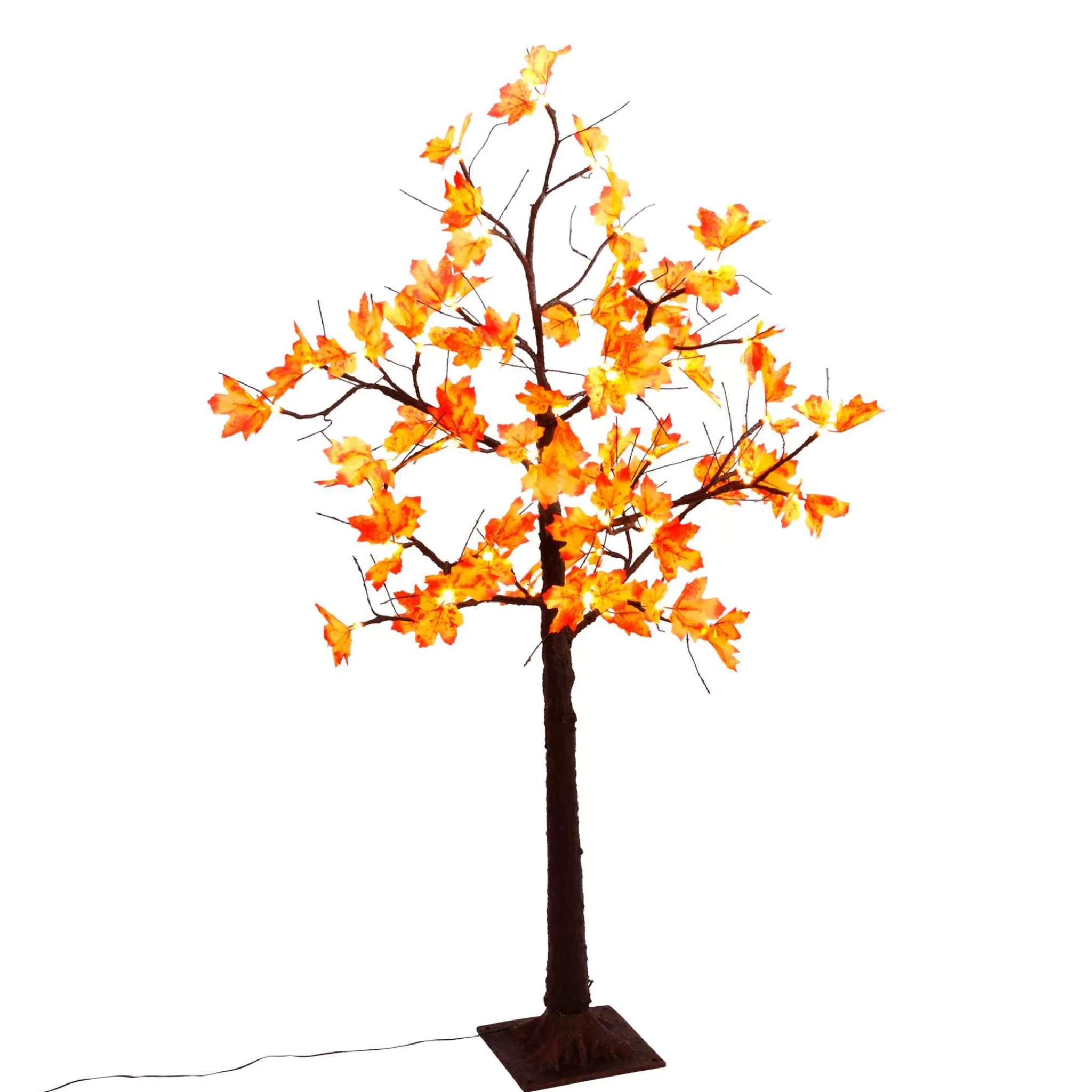Gerson International 4Ft. Tall Electric Lighted Maple Leaf Tree With 48 Warm White Micro Led Lights