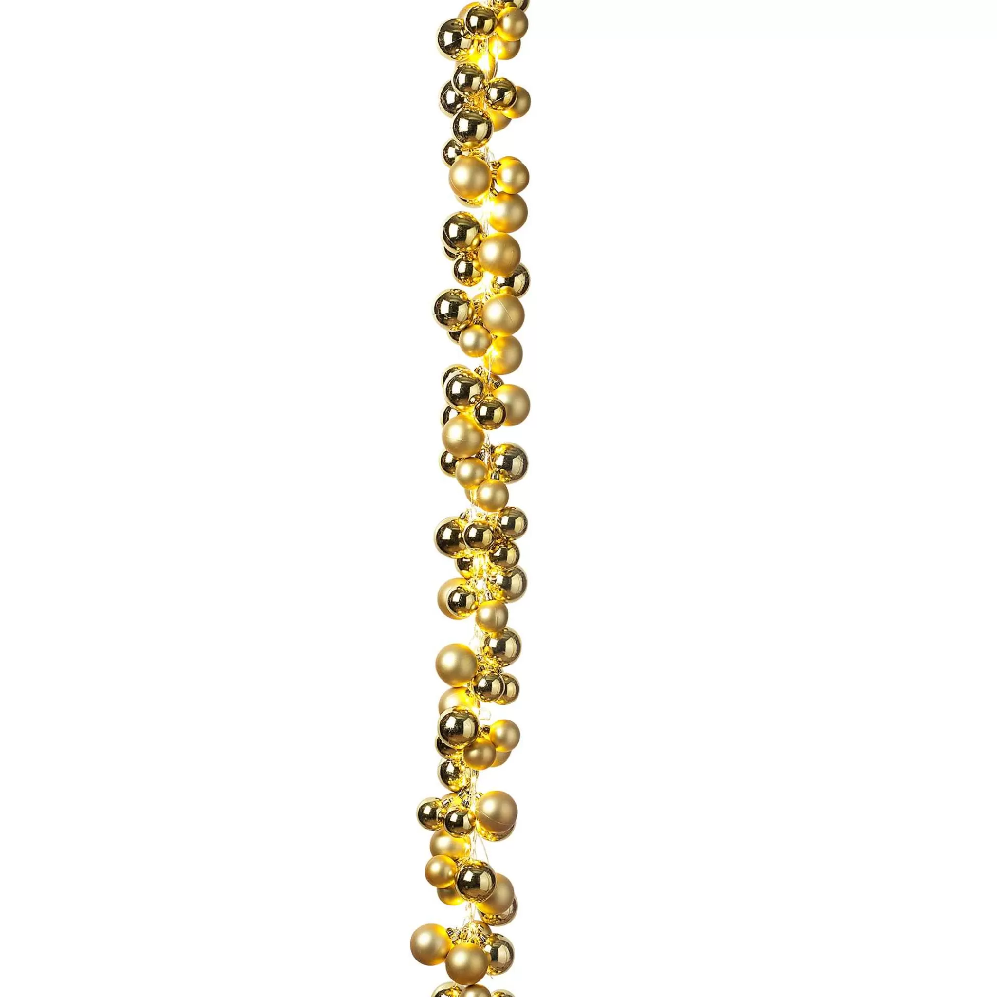 Gerson International 58.5-Inch Long Electric Gold Lighted Ornament Strung Garland