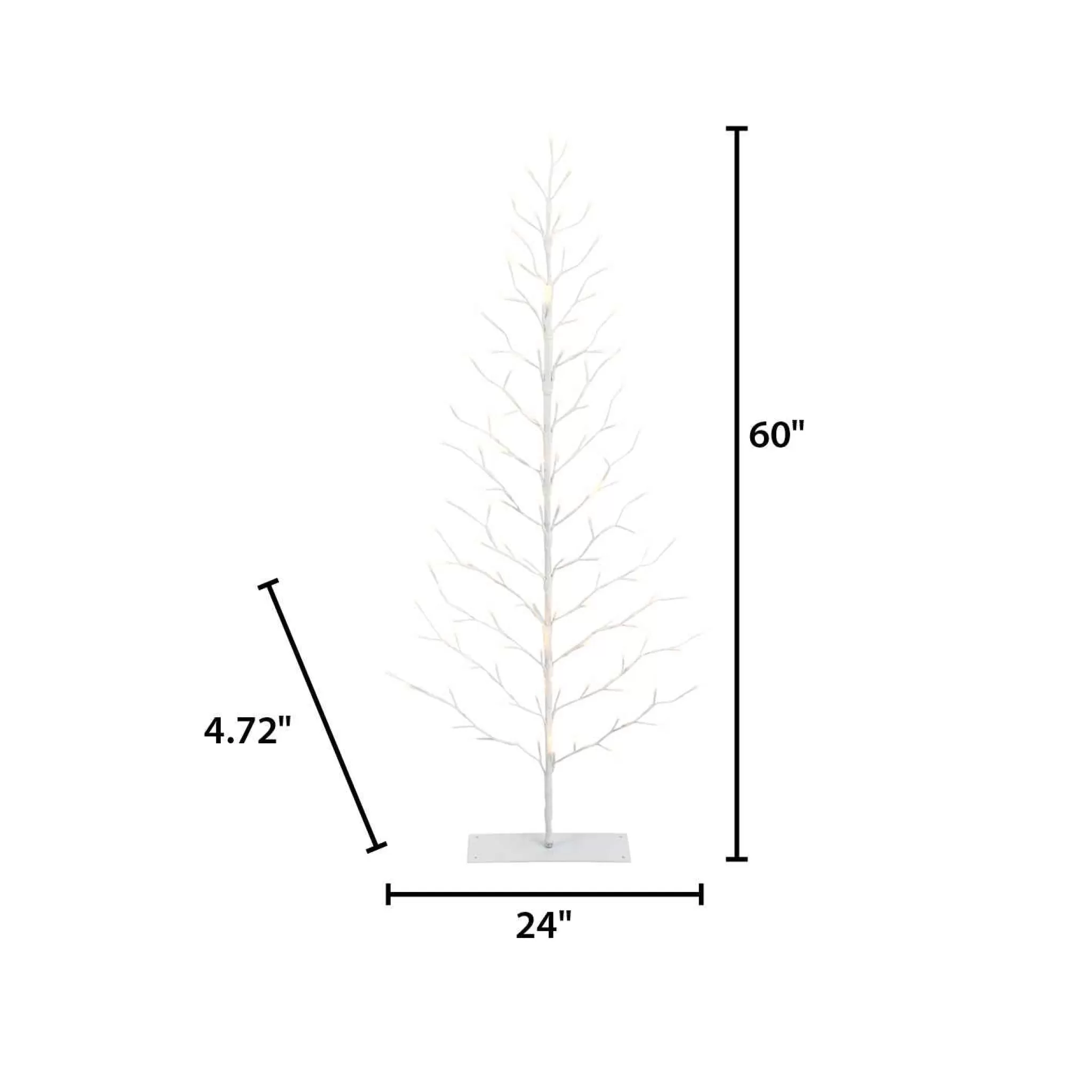 Gerson International 5 Foot Tall White Pre Lit Tree, 112 Warm White Leds