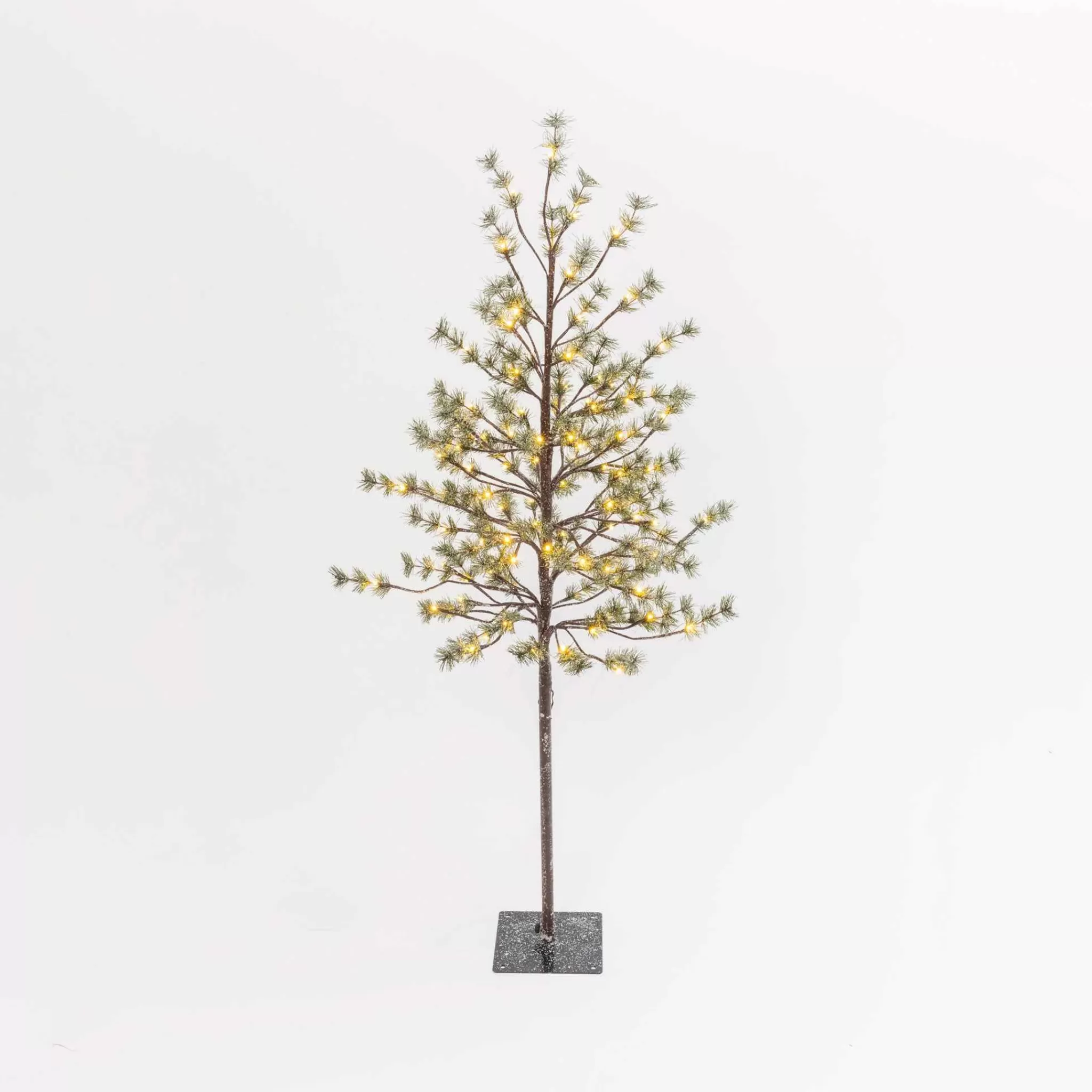 Gerson International 5-Foot Tall Electric Icy Pine Tree With 96 Warm White Led Lights