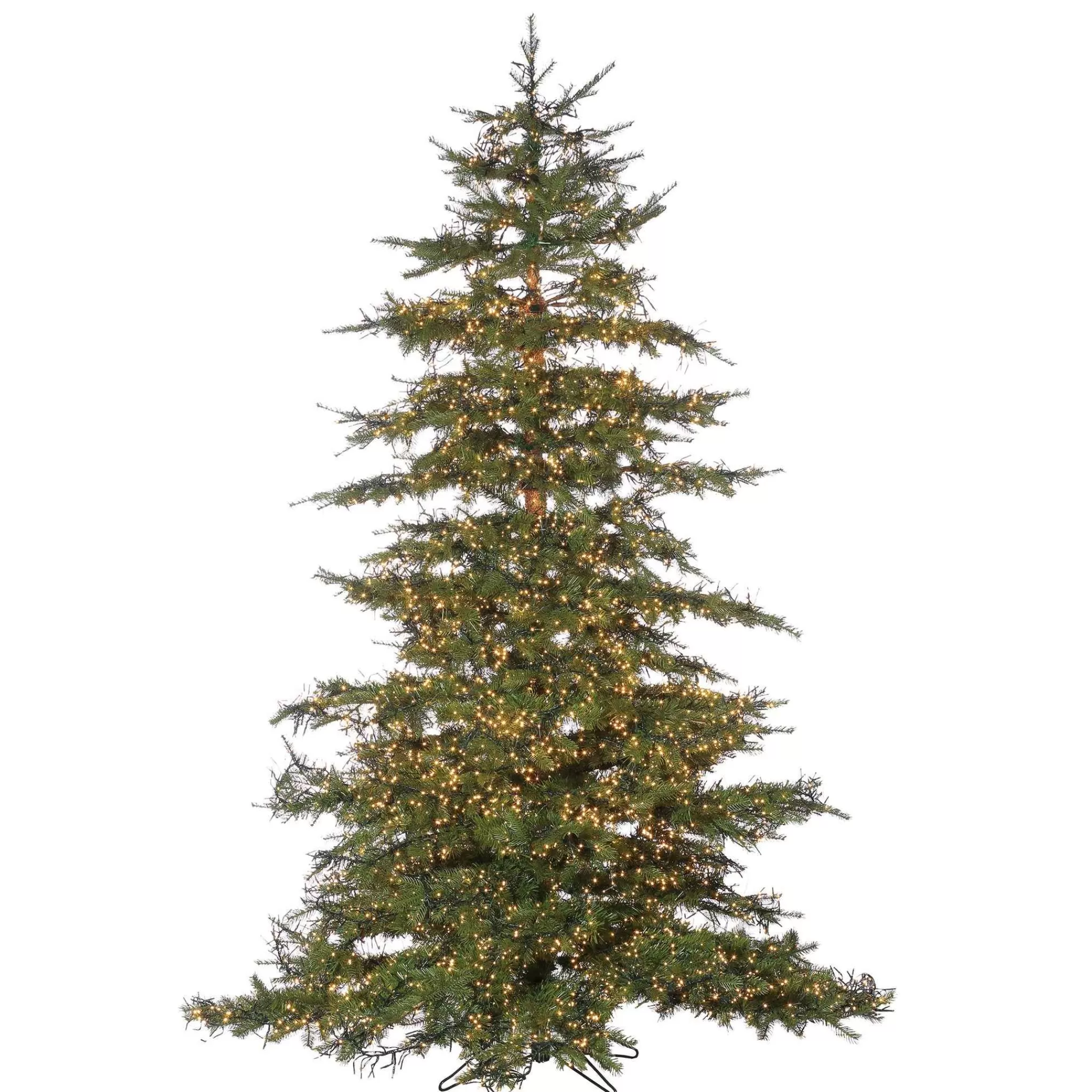 Gerson International 7.5Ft Pre-Lit Natural Cut Monaco Pine Christmas Tree With Warm White Micro Led Lights