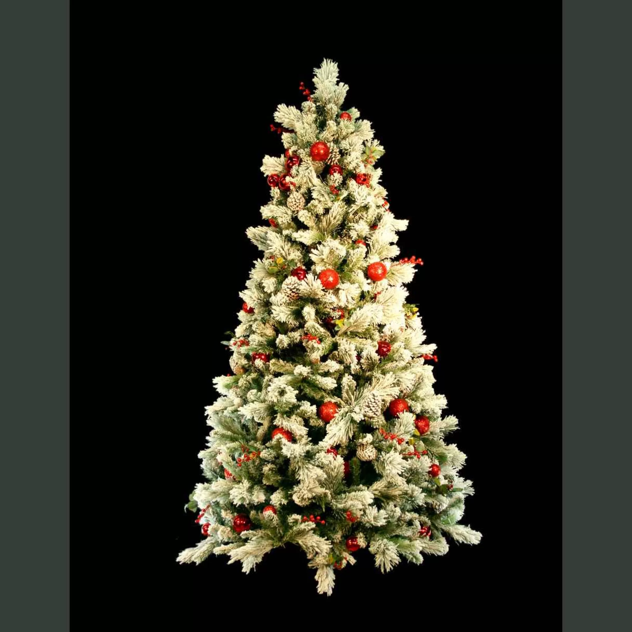 Puleo International 7Ft Prelit Fairfield Flocked With Pinecones Ball Ornaments &Red Berries #114-Fgf-70Cy6