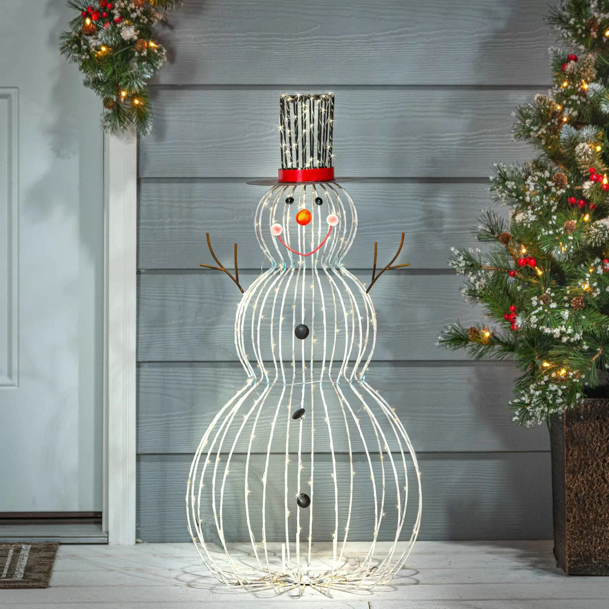 Gerson International Jolly Wire Led Snowman, Christmas Holiday Outdoor Yard Decor