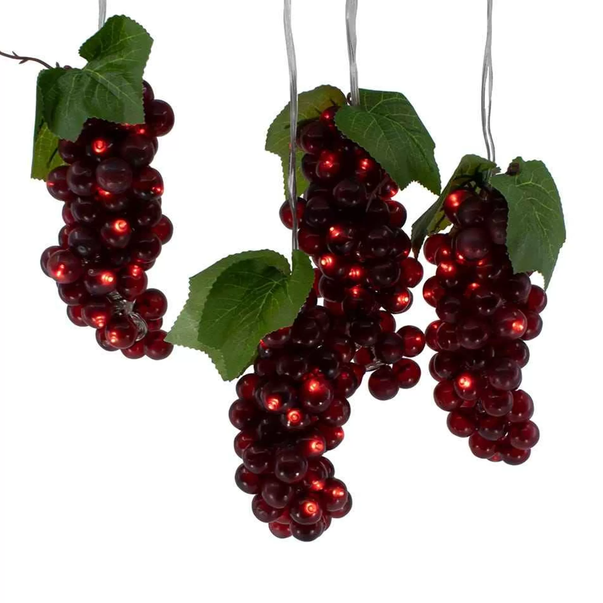 Kurt Adler 100-Light Burgundy Led Grape Light Set With 5 Grape Bunches