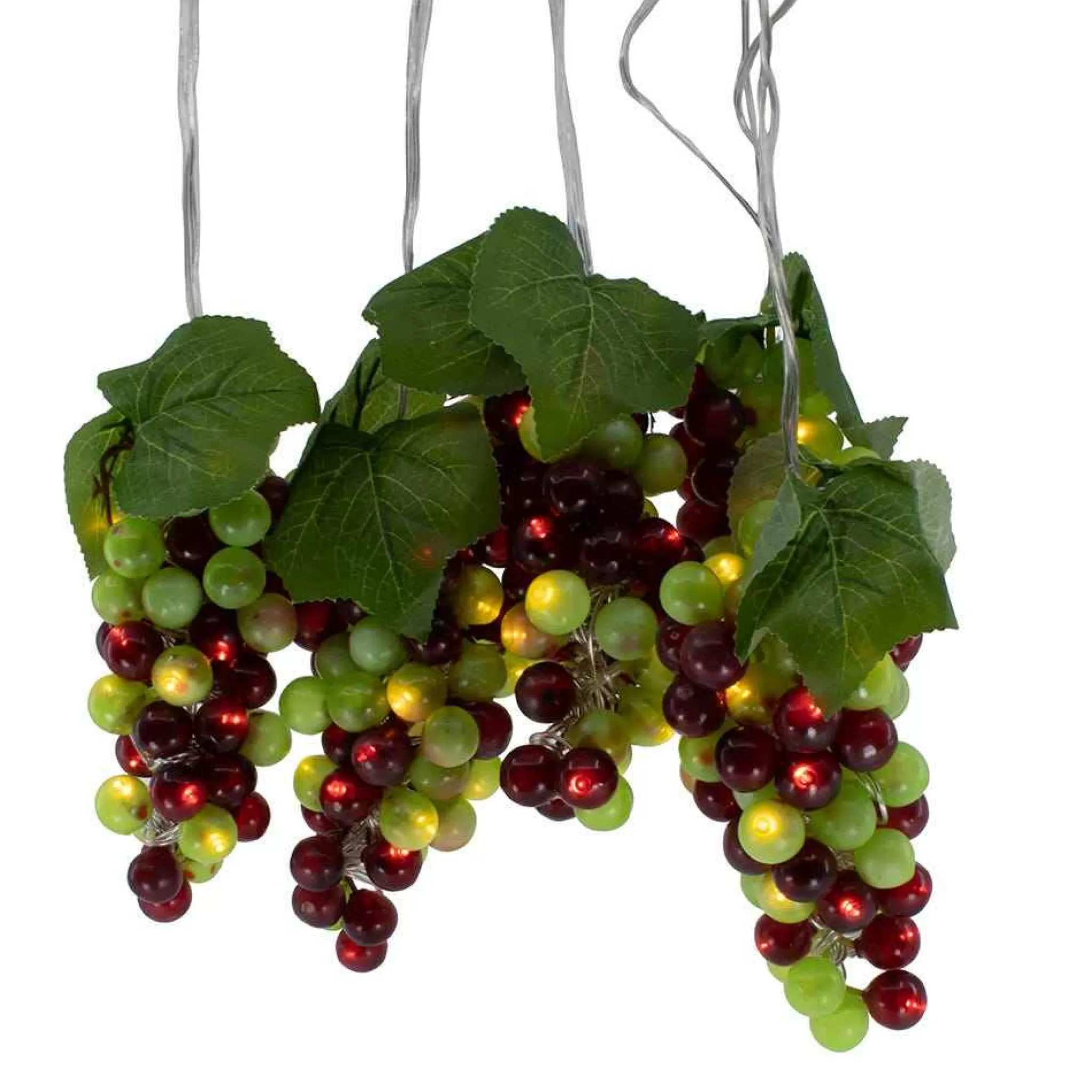 Kurt Adler 100-Light Green And Burgundy Led Grape Light Set With 5 Grape Bunches