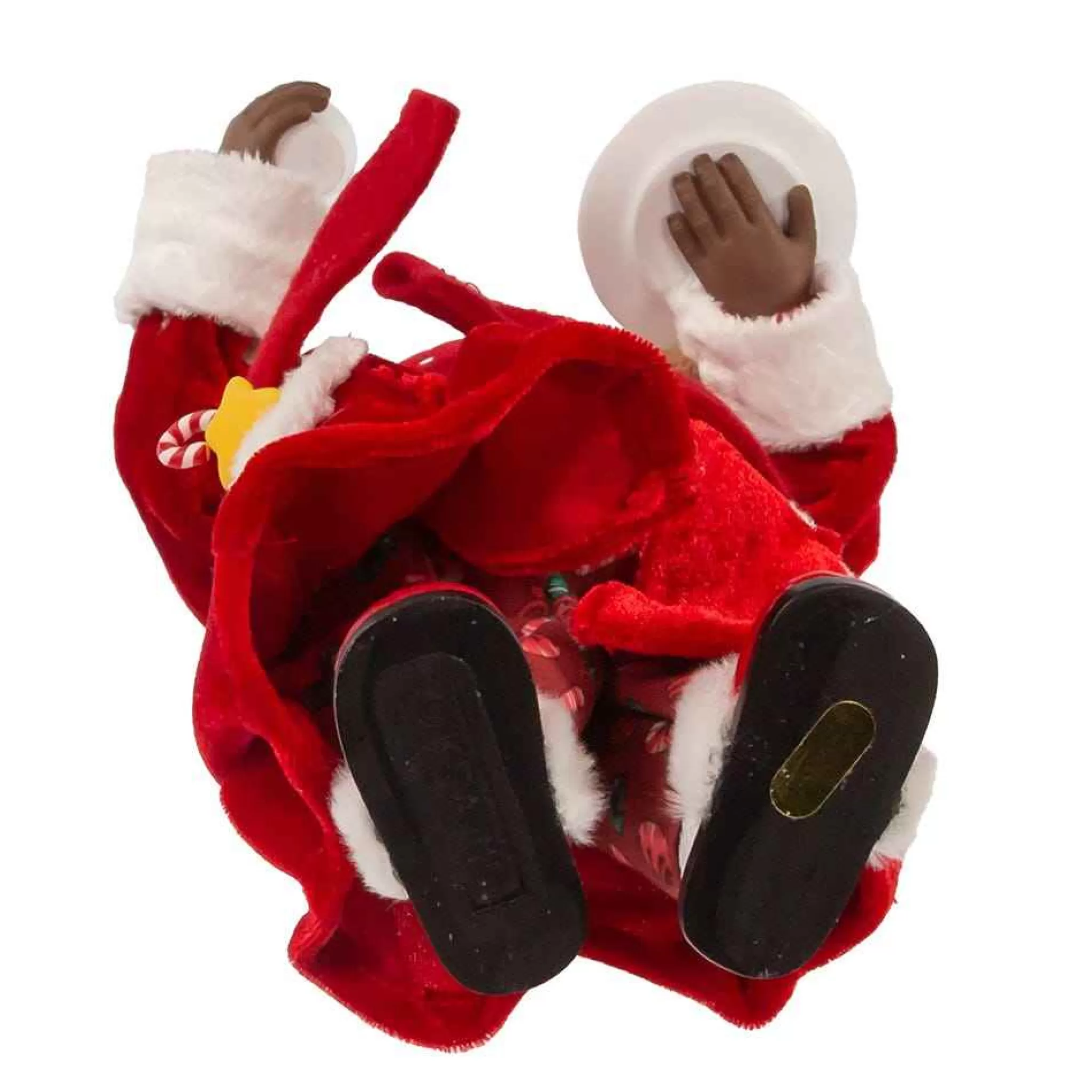 Kurt Adler 10.5-Inch Fabriche Black Santa In Pajamas And Robe