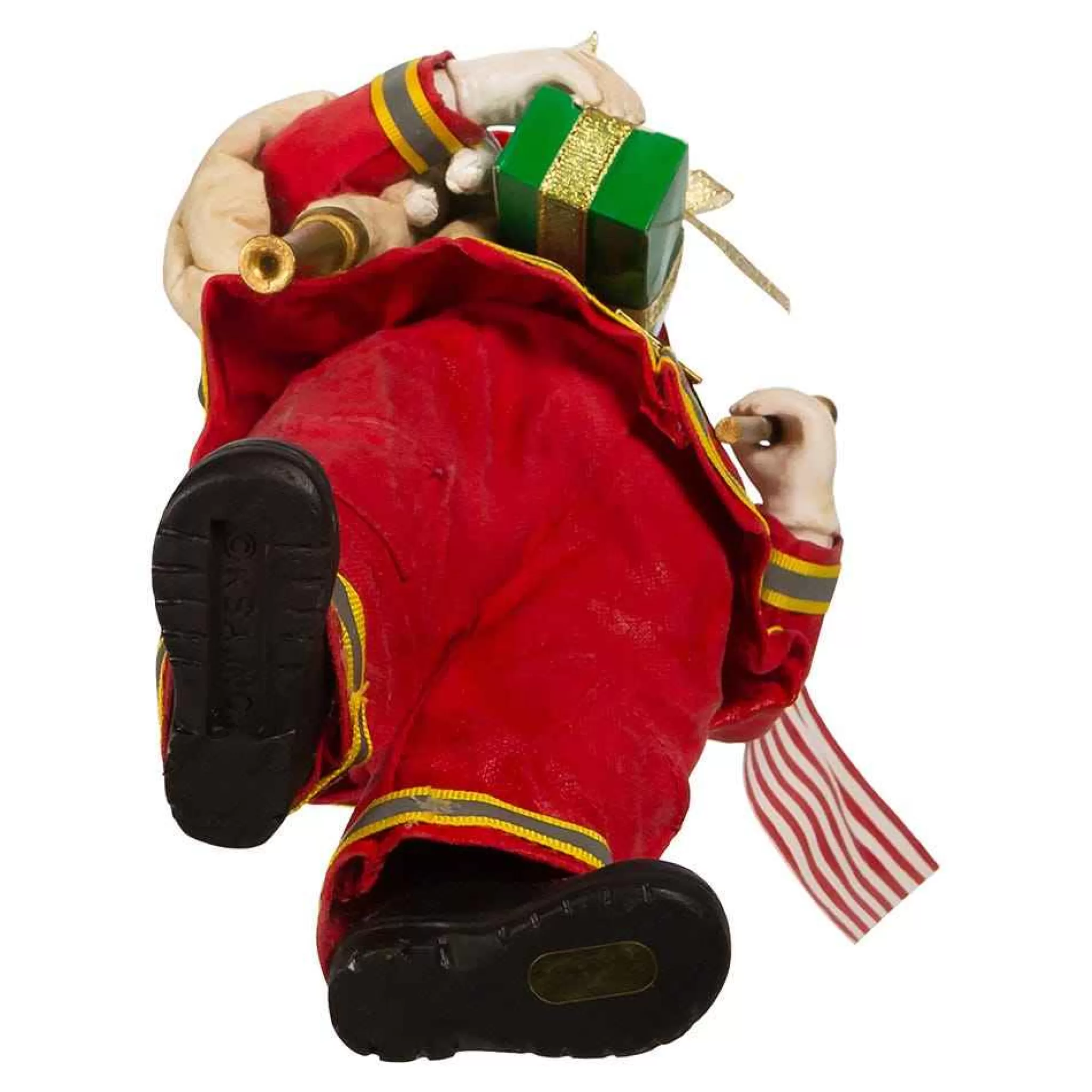 Kurt Adler 10.5-Inch Fabriche Fireman Santa With American Flag