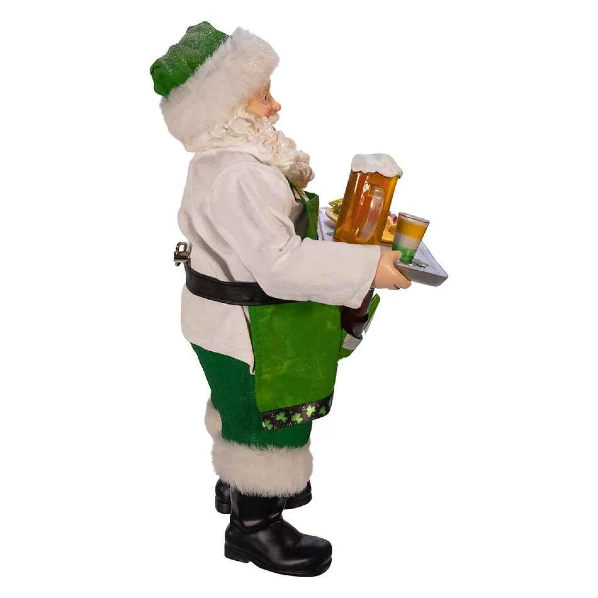 Kurt Adler 10.5-Inch Fabriche™ Musical Irish Chef Santa