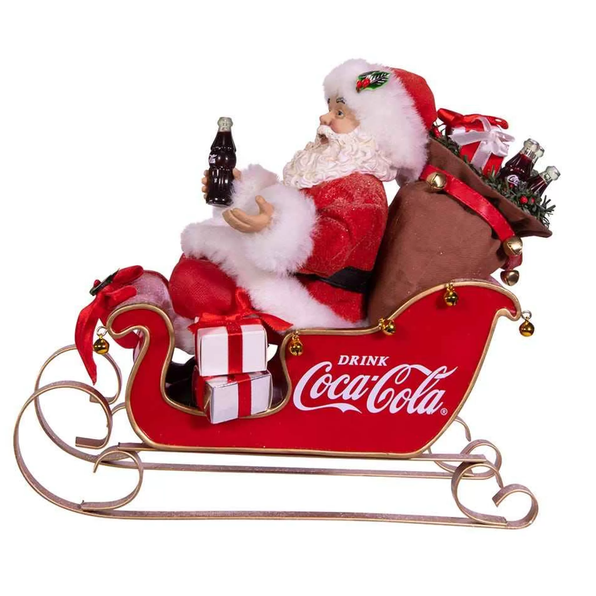 Kurt Adler 10-Inch Coca-Cola Santa In Sleigh Table Piece