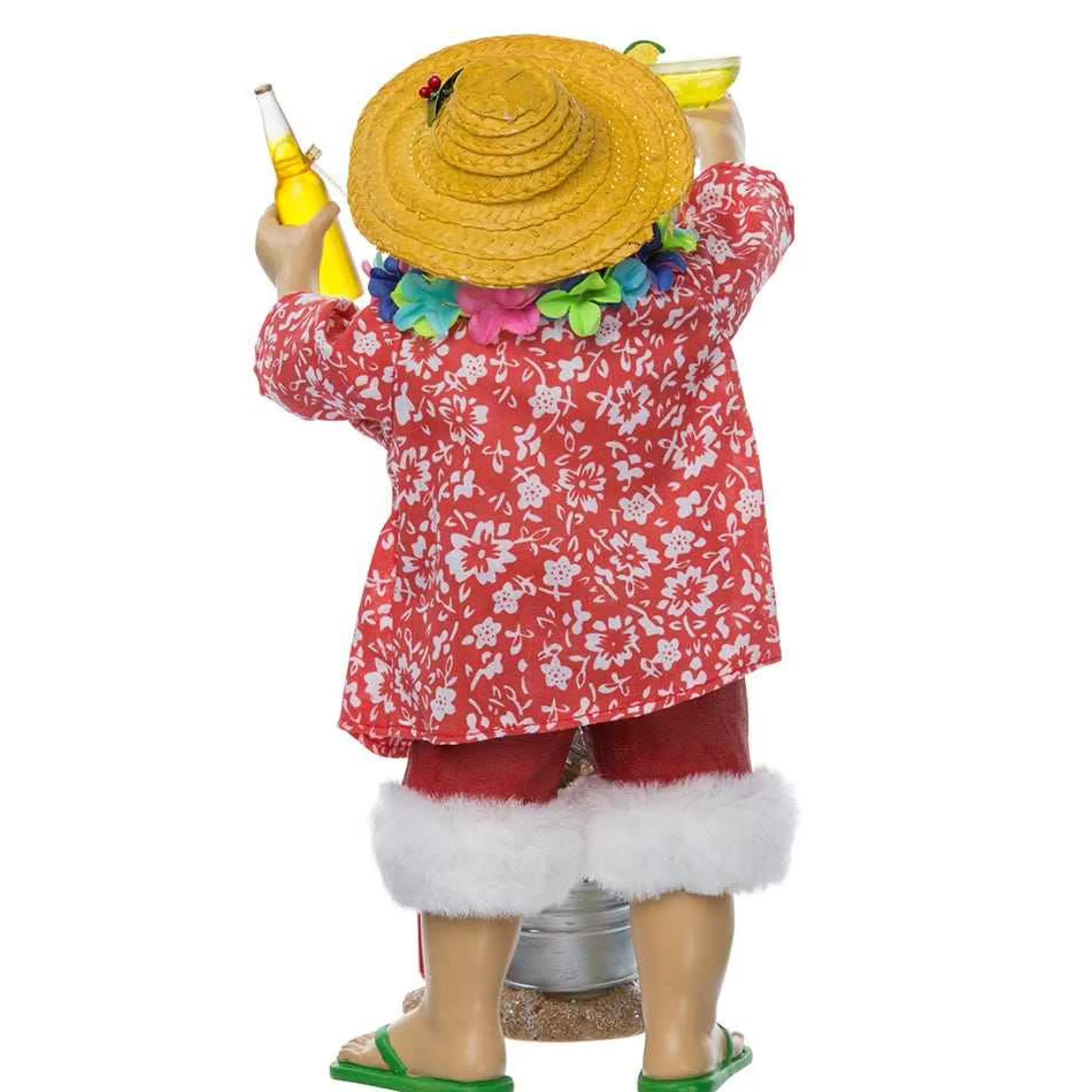 Kurt Adler 10-Inch Fabriche' Beach Santa Set Of 2 Pieces