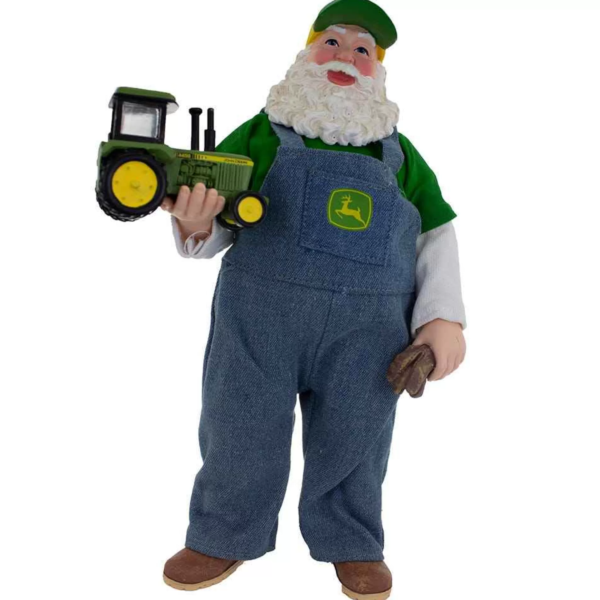 Kurt Adler 10-Inch John Deere Fabric Mache Farmer Santa