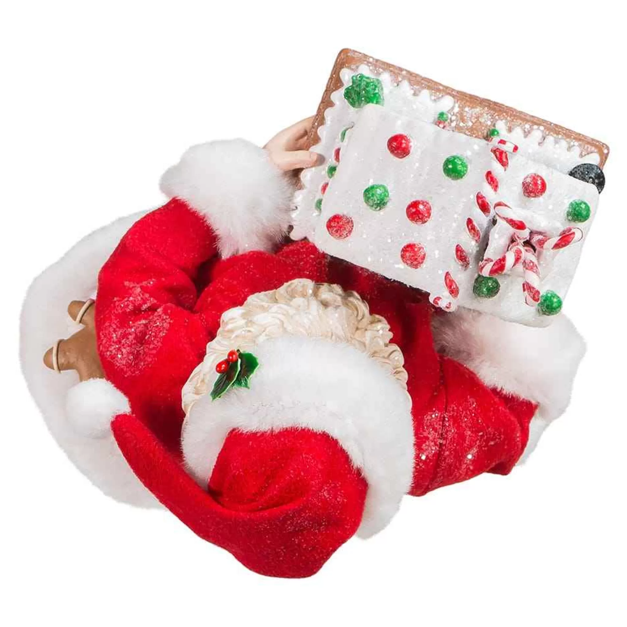 Kurt Adler 11-Inch Battery-Operated Santa With Light-Up Gingerbread House