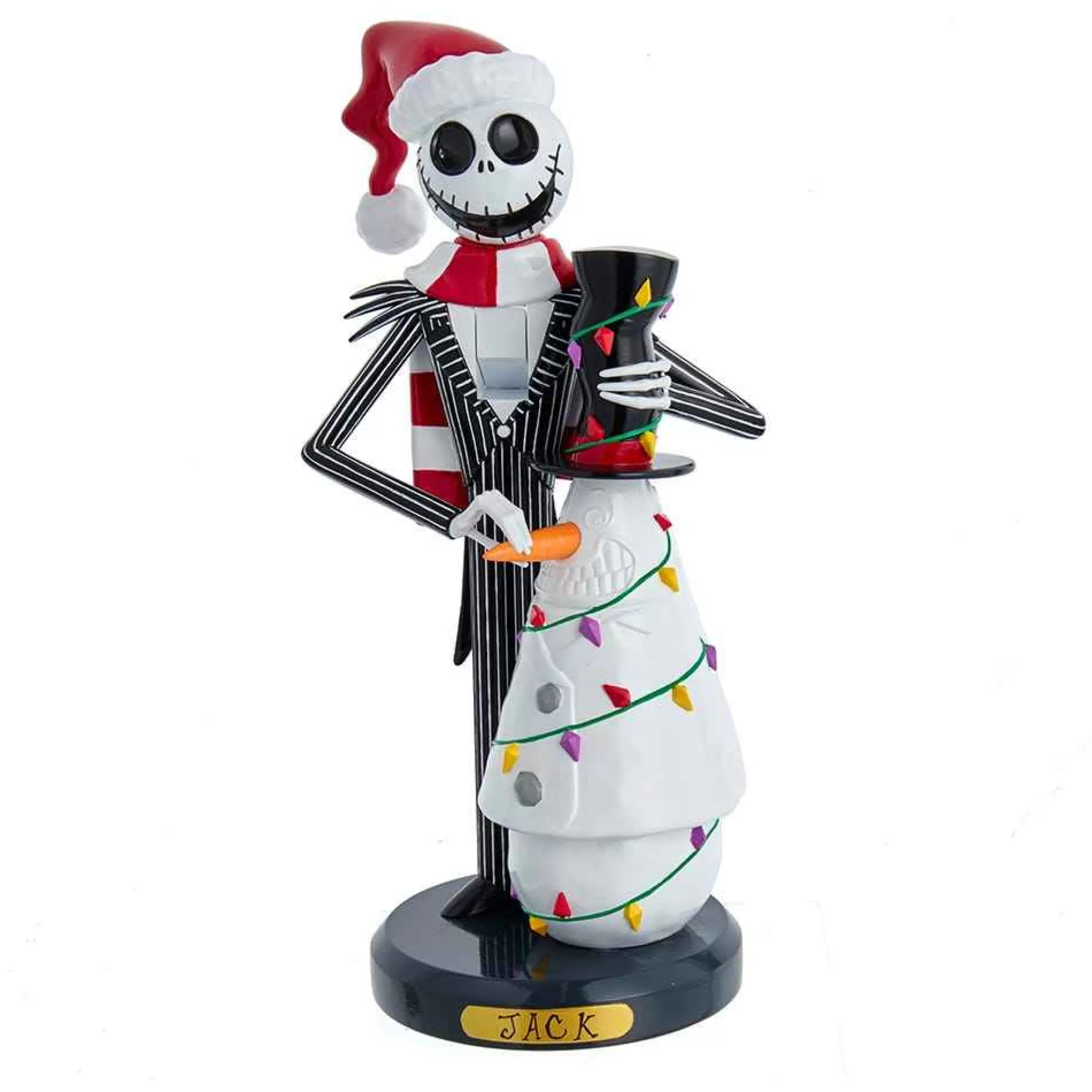 Kurt Adler 11-Inch Disney Nightmare Before Christmas Jack Skellington With Snowman Nutcracker