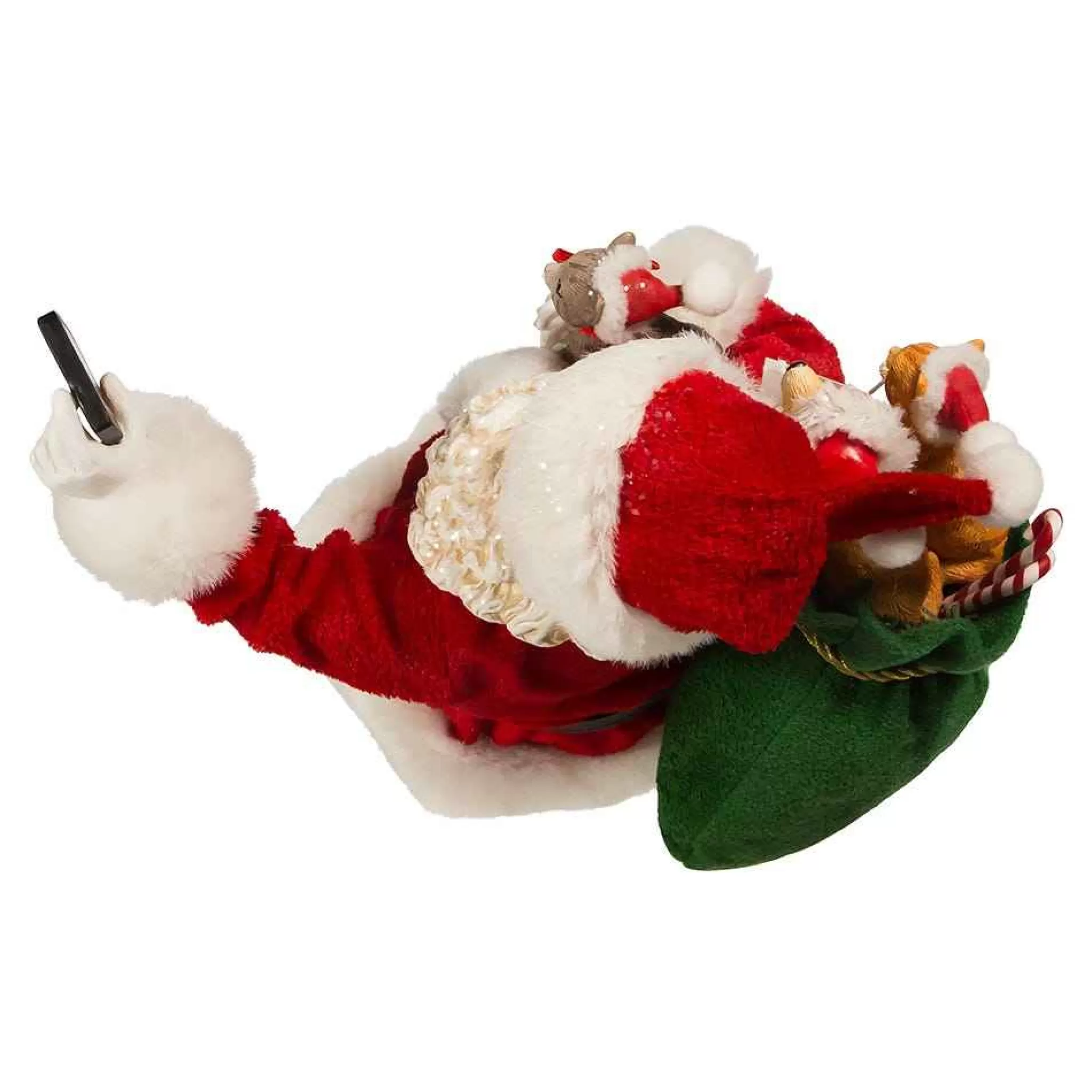 Kurt Adler 11-Inch Fabriche Santa Taking Selfie