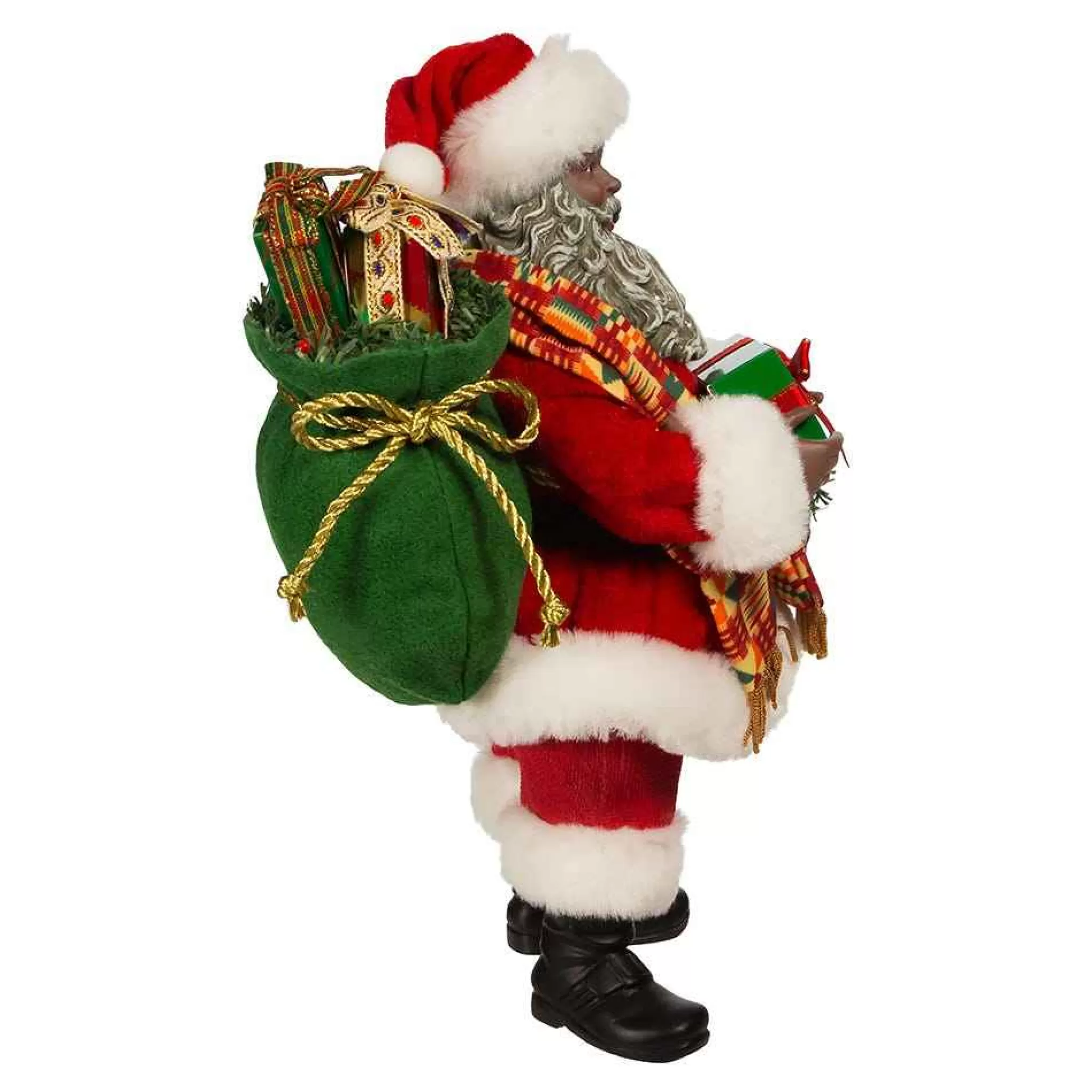 Kurt Adler 12-Inch Fabriche Kwanzaa Santa