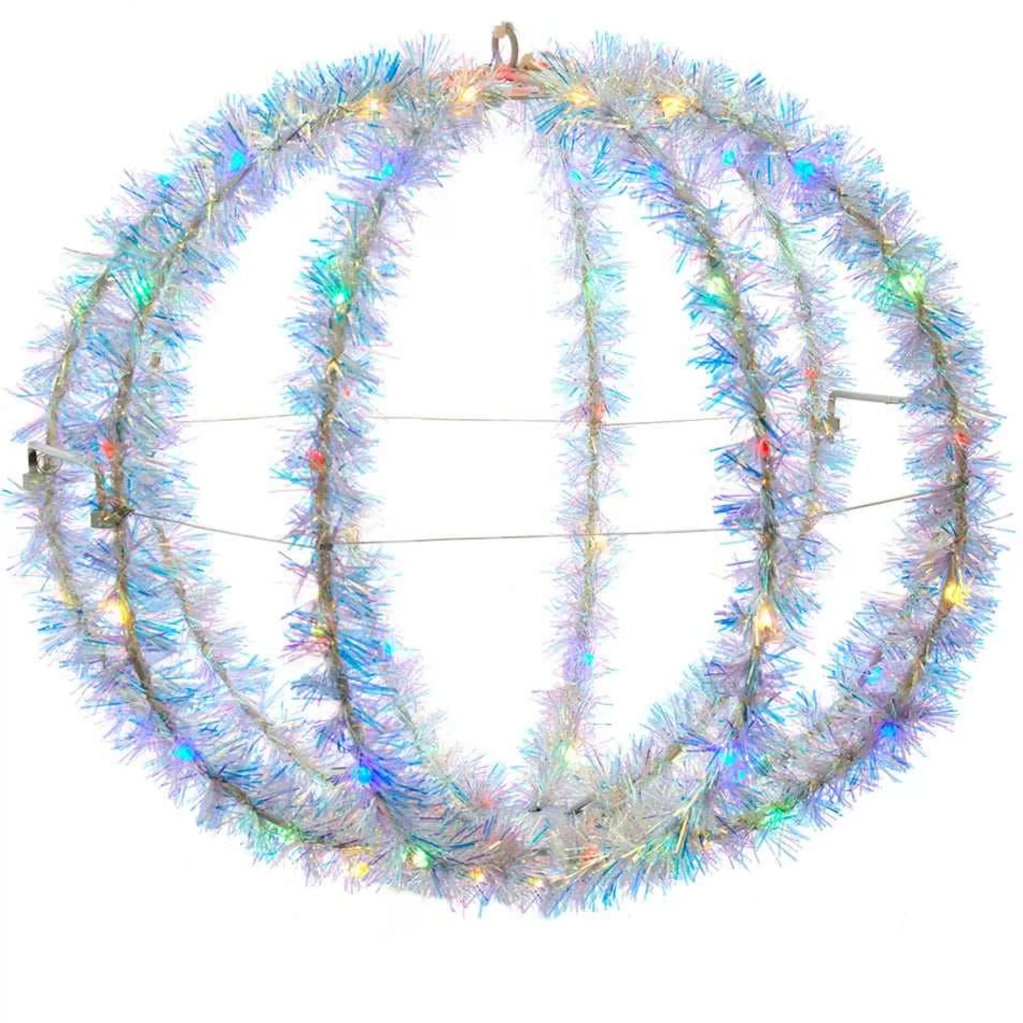 Kurt Adler 12-Inch Multi-Color Led Tinsel Foldable Sphere