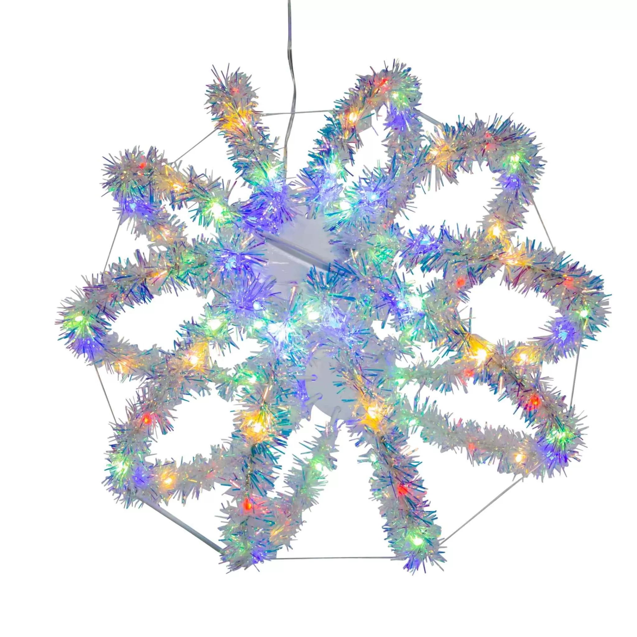 Kurt Adler 12-Inch Multi-Color Led Tinsel Foldable Sphere