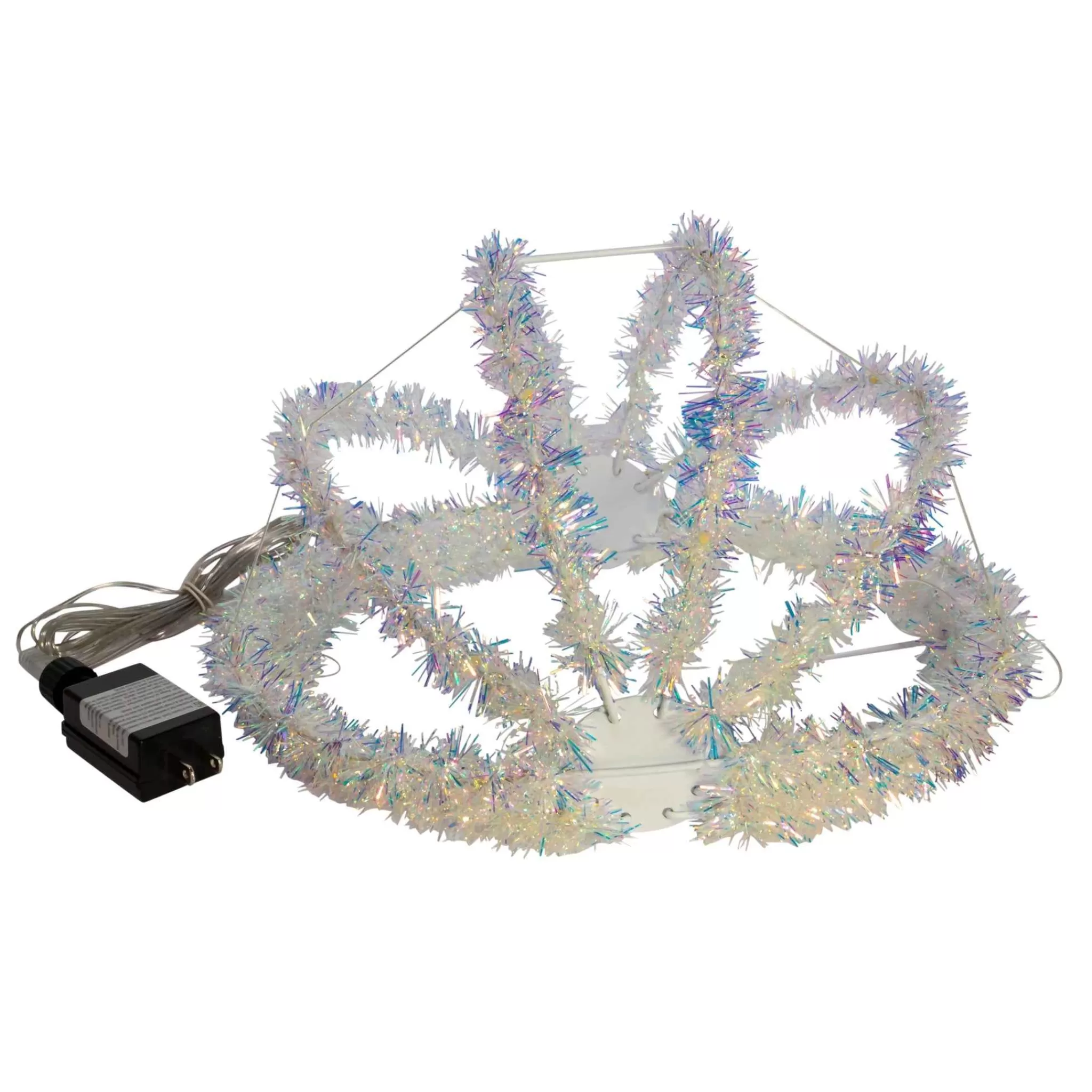 Kurt Adler 12-Inch Warm White Led Tinsel Foldable Sphere