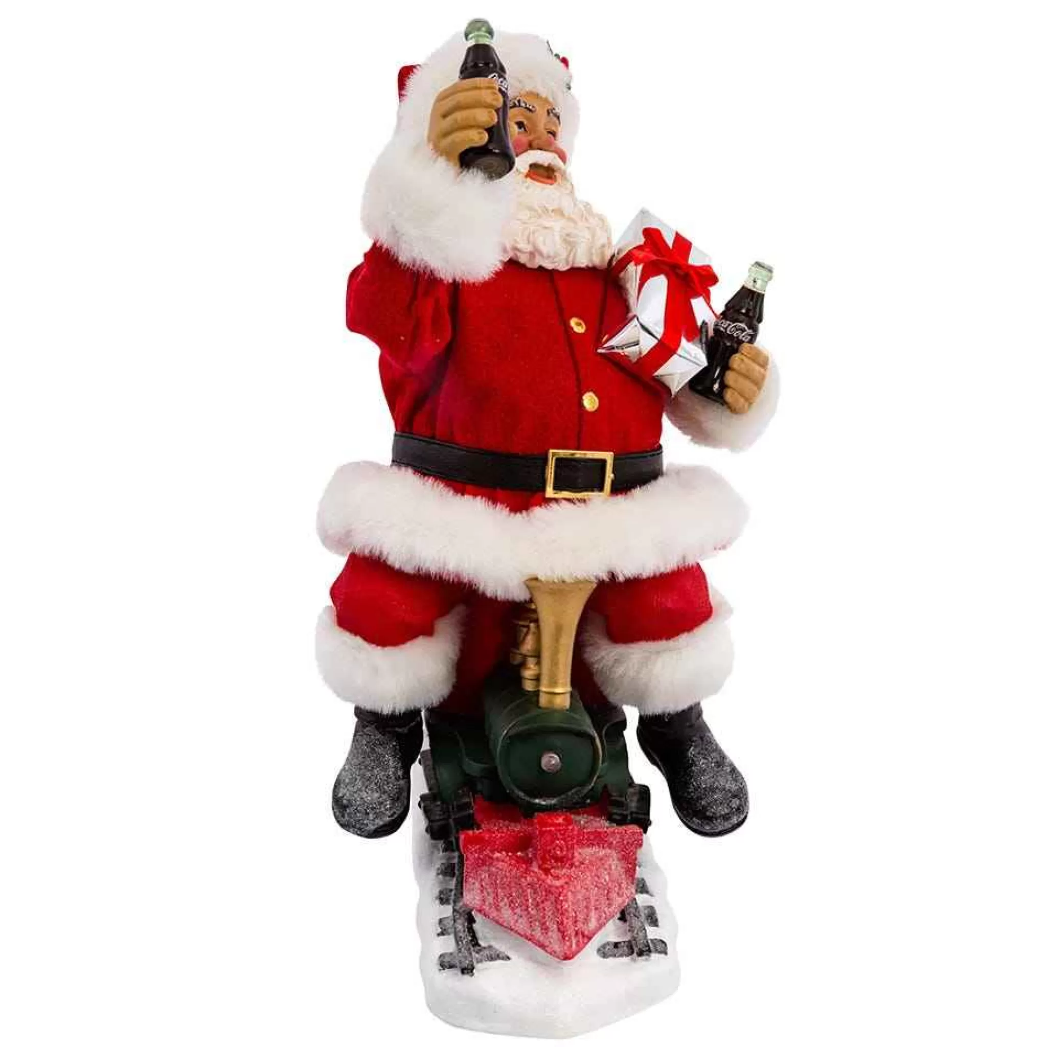 Kurt Adler 13-Inch Battery-Operated Coca-Cola Santa Train With Led Garland
