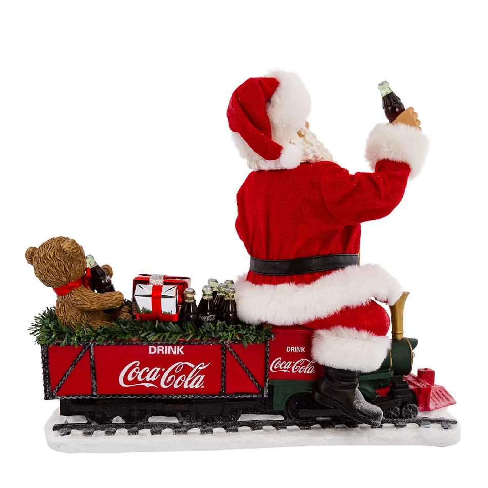 Kurt Adler 13-Inch Battery-Operated Coca-Cola Santa Train With Led Garland