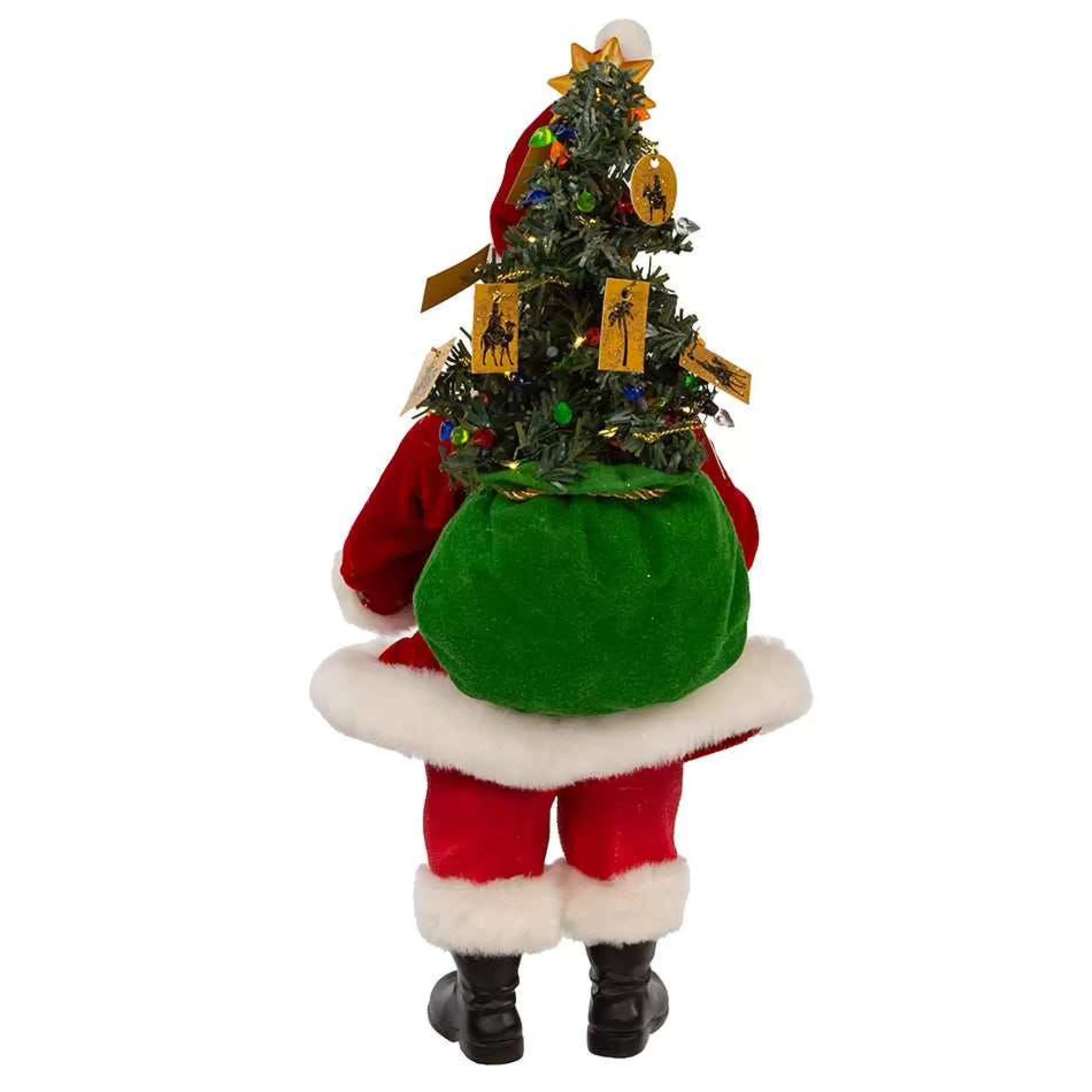 Kurt Adler 13-Inch Fabriche Battery-Operated Led Santa With Nativity Set