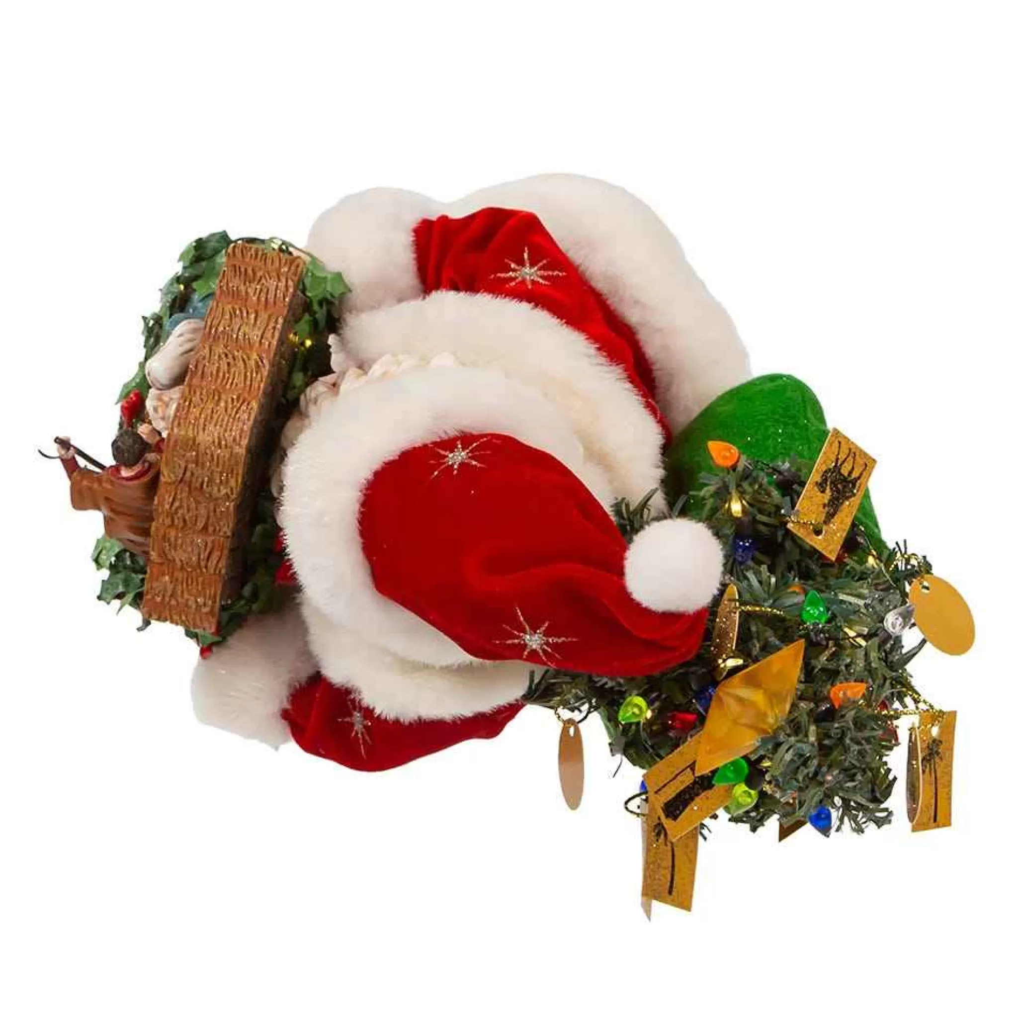 Kurt Adler 13-Inch Fabriche Battery-Operated Led Santa With Nativity Set