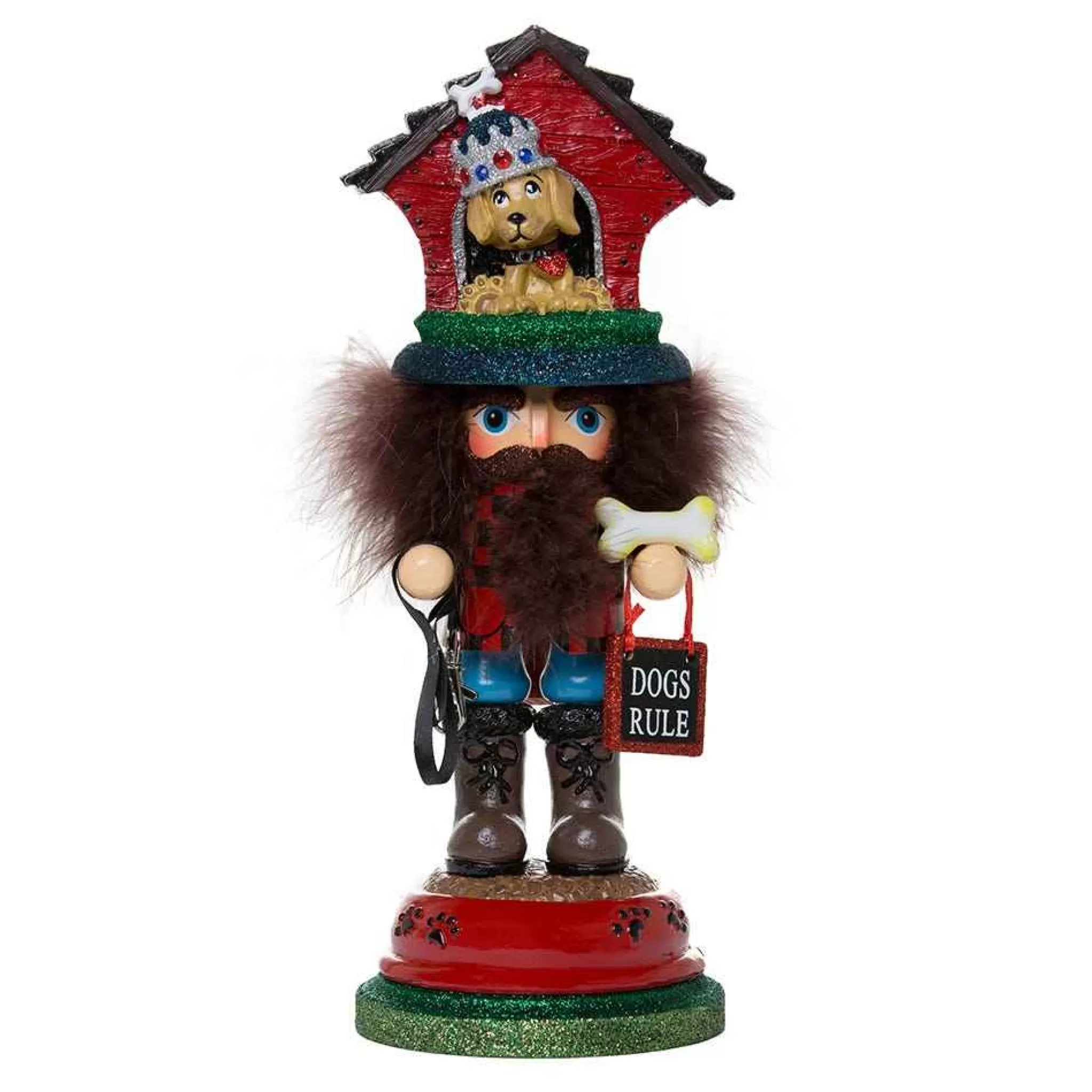 Kurt Adler 13-Inch Hollywood Doghouse Hat Nutcracker