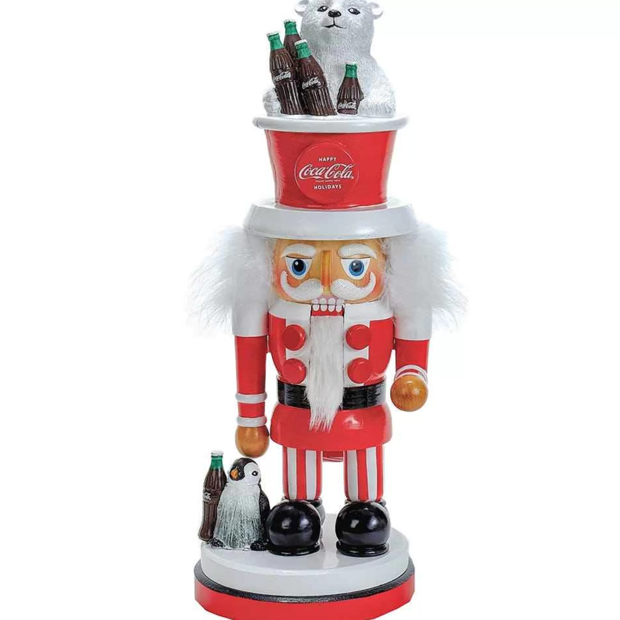 Kurt Adler 15-Inch Coca-Cola Hollywood Nutcracker With Polar Bear Hat