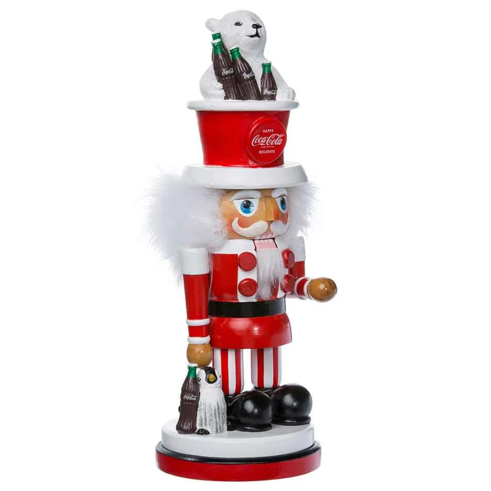 Kurt Adler 15-Inch Coca-Cola Hollywood Nutcracker With Polar Bear Hat