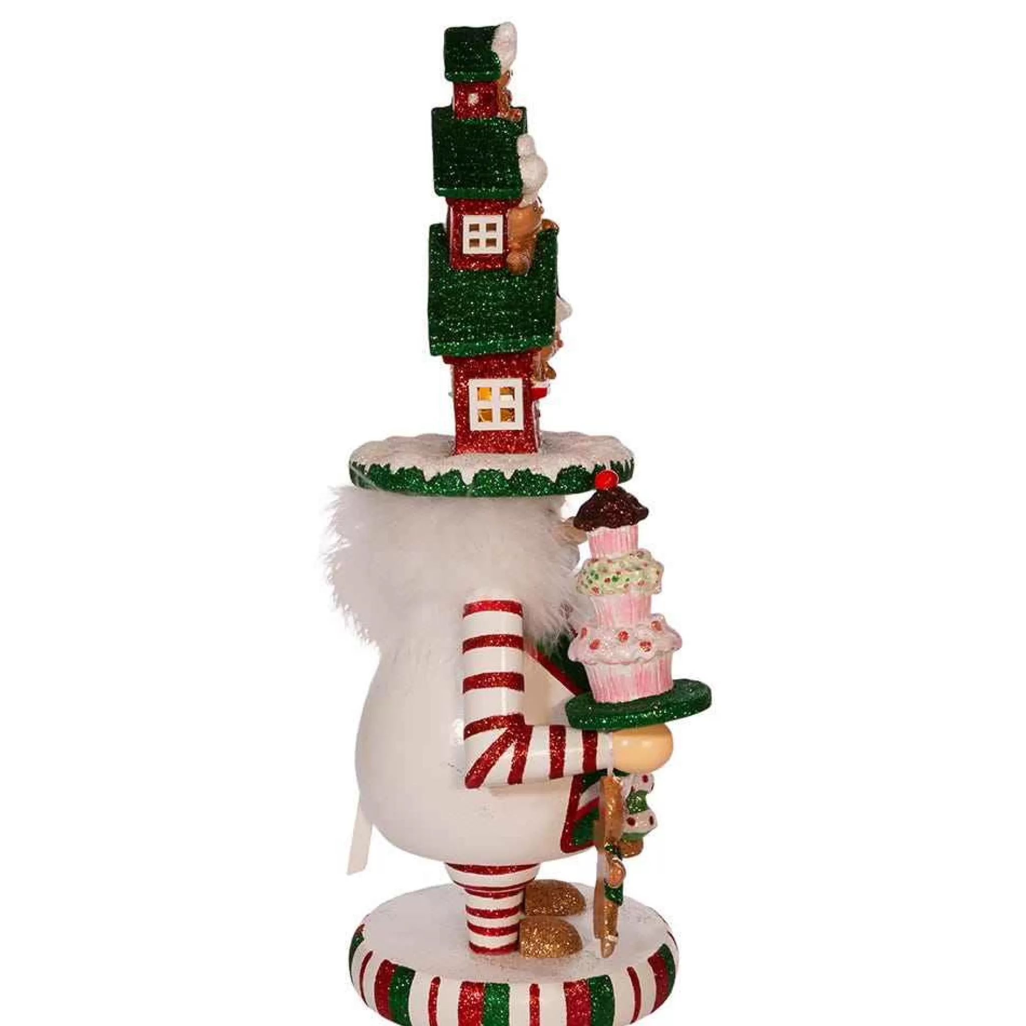 Kurt Adler 15-Inch Hollywood Battery-Operated Led Gingerbread House Hat Nutcracker