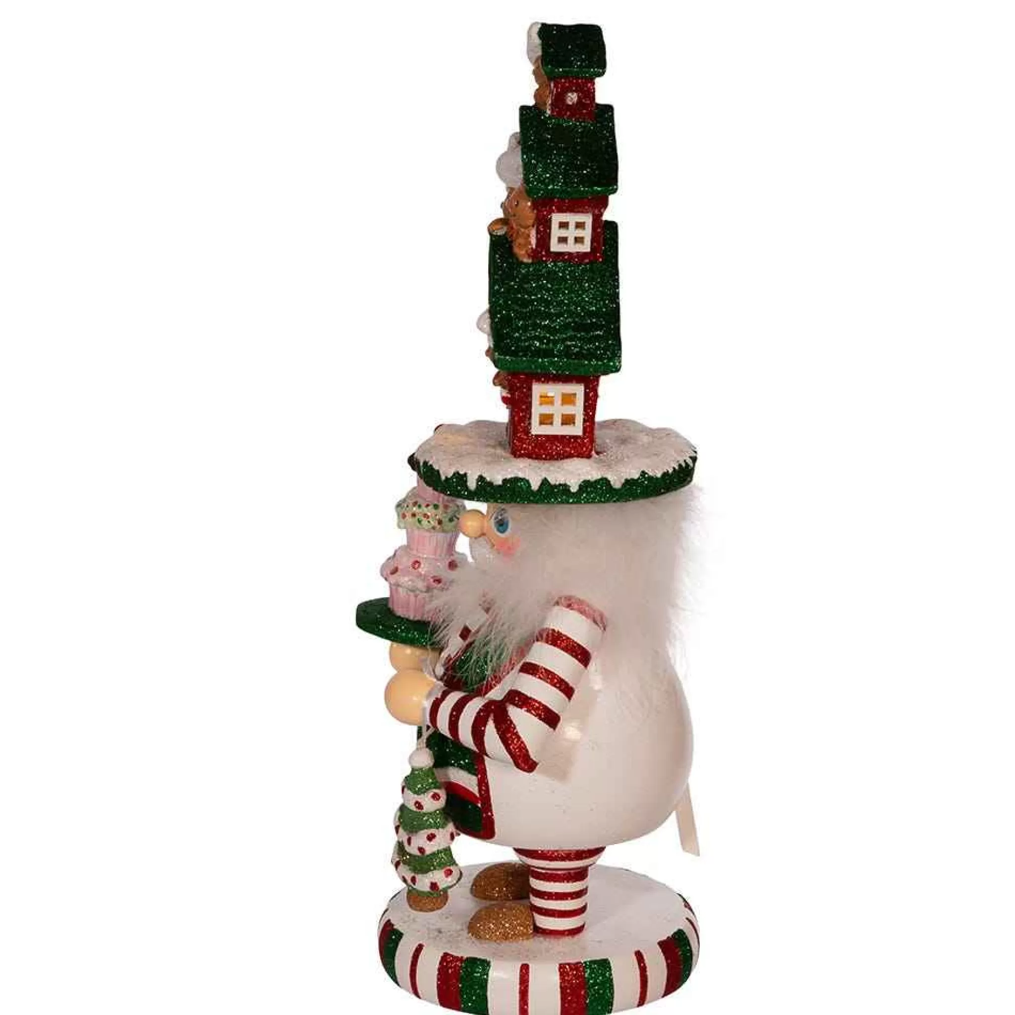 Kurt Adler 15-Inch Hollywood Battery-Operated Led Gingerbread House Hat Nutcracker