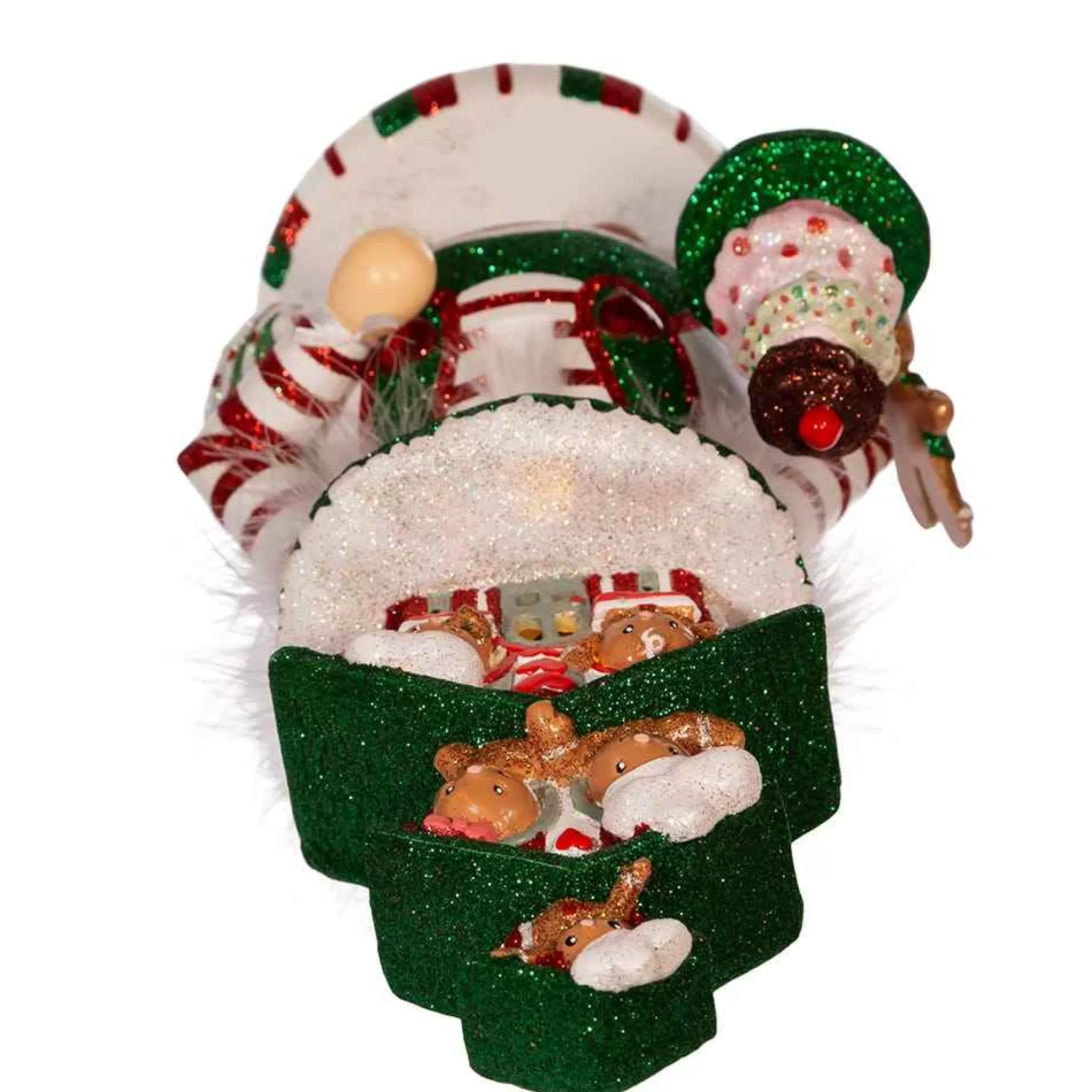 Kurt Adler 15-Inch Hollywood Battery-Operated Led Gingerbread House Hat Nutcracker