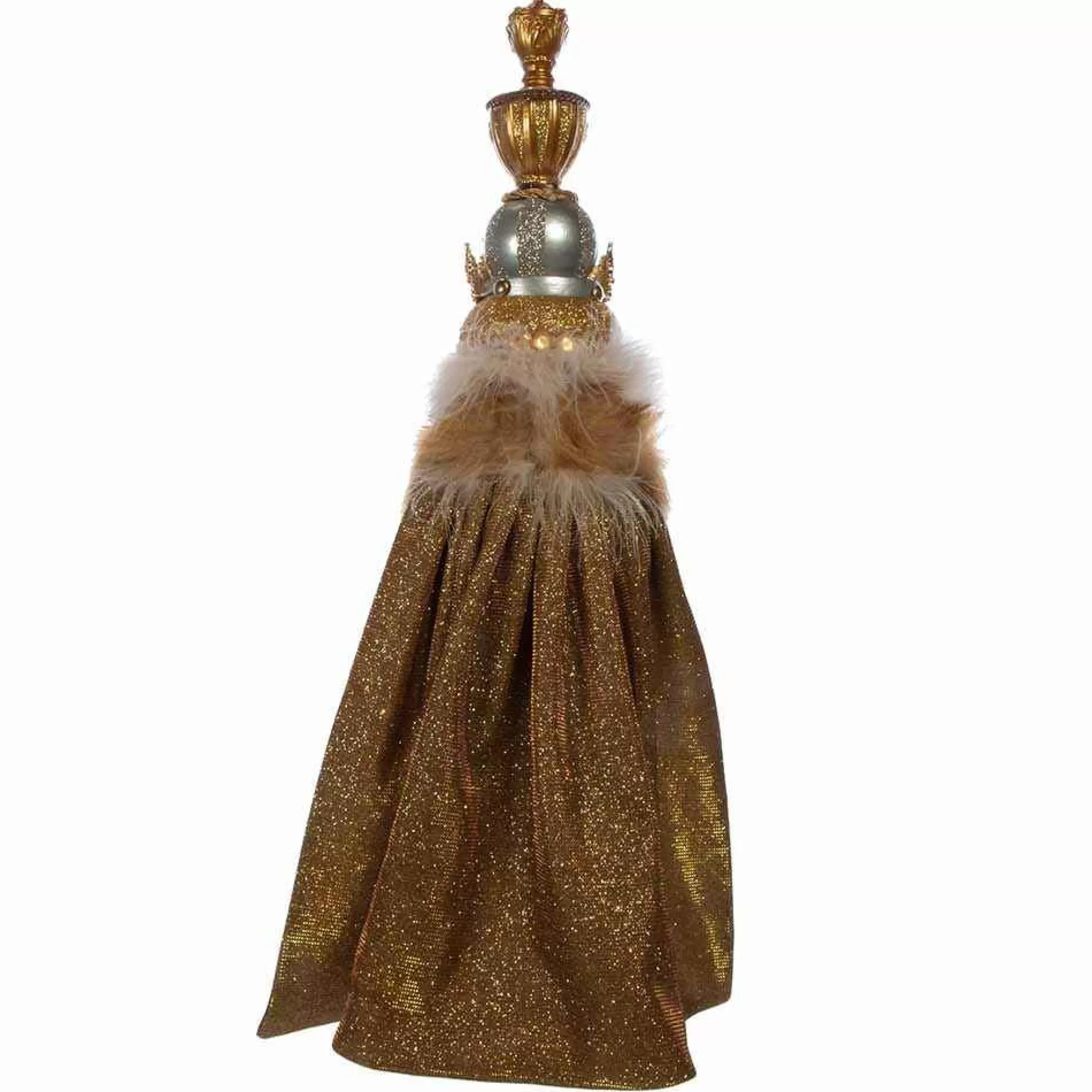 Kurt Adler 17.5-Inch Hollywood Gold With Fuzzy Cape King Nutcracker