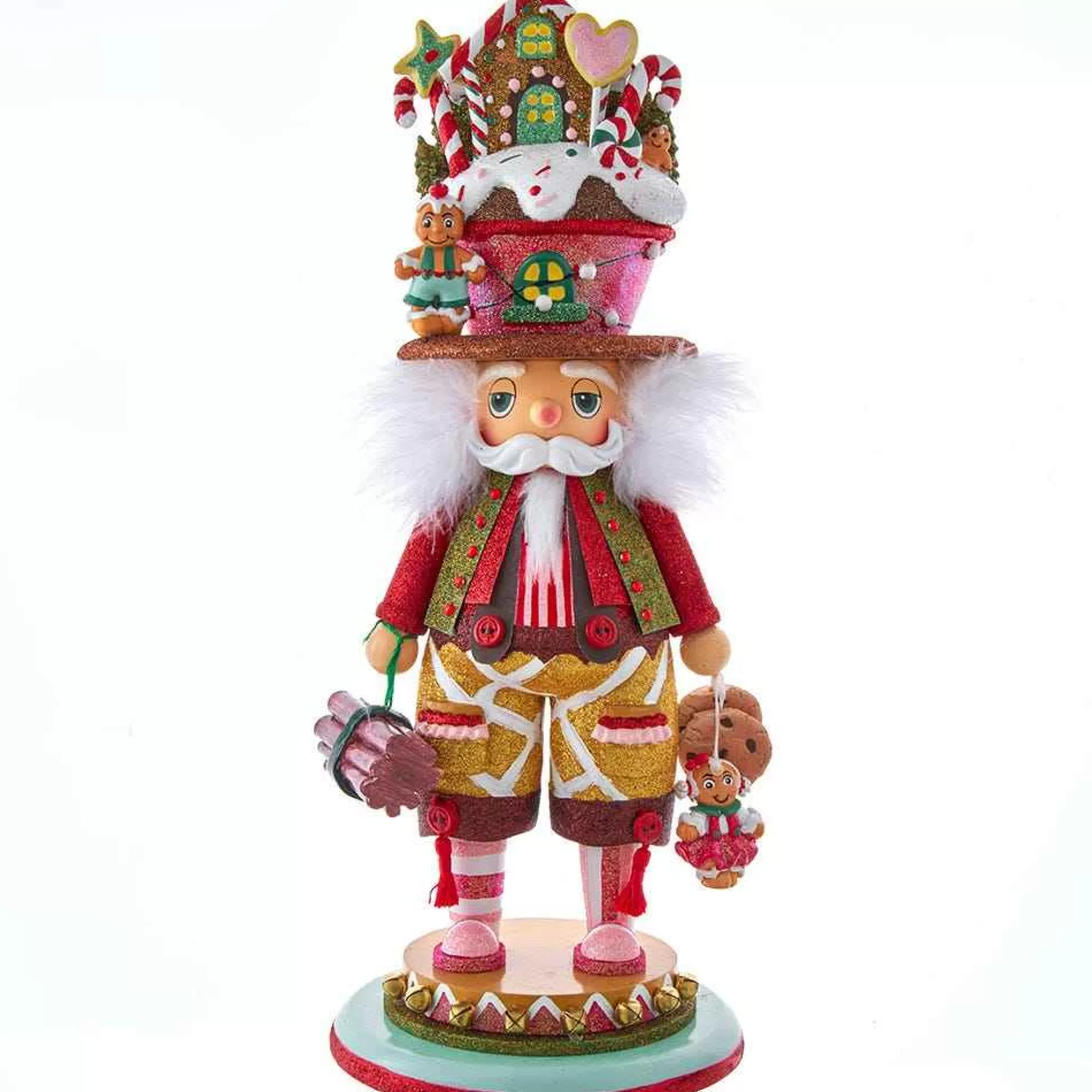 Kurt Adler 18" Hollywood Nutcrackers™ Battery Operated Led Gingerbread House Hat Nutcracker