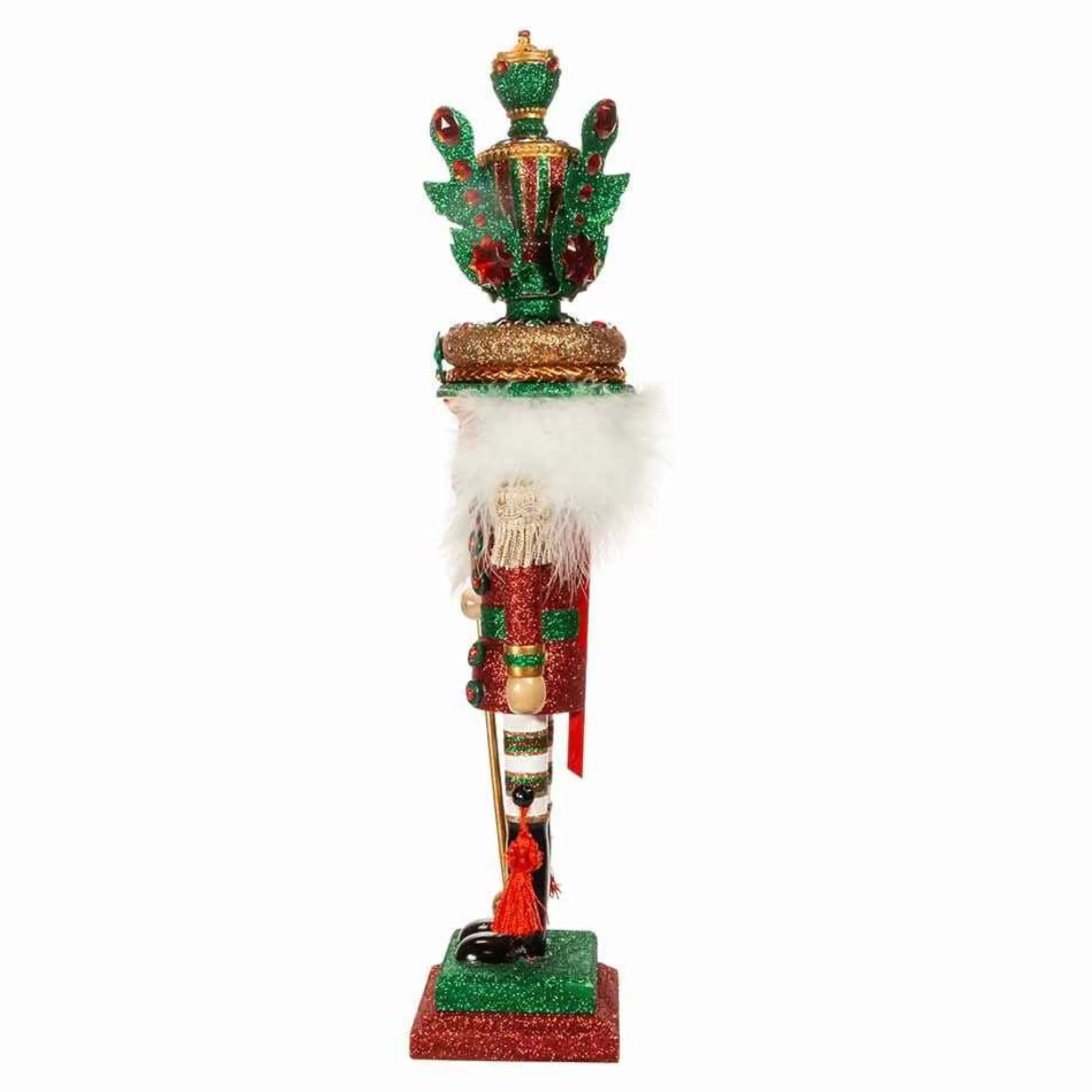 Kurt Adler 18-Inch Hollywood Red And Green Leaves Hat Nutcracker