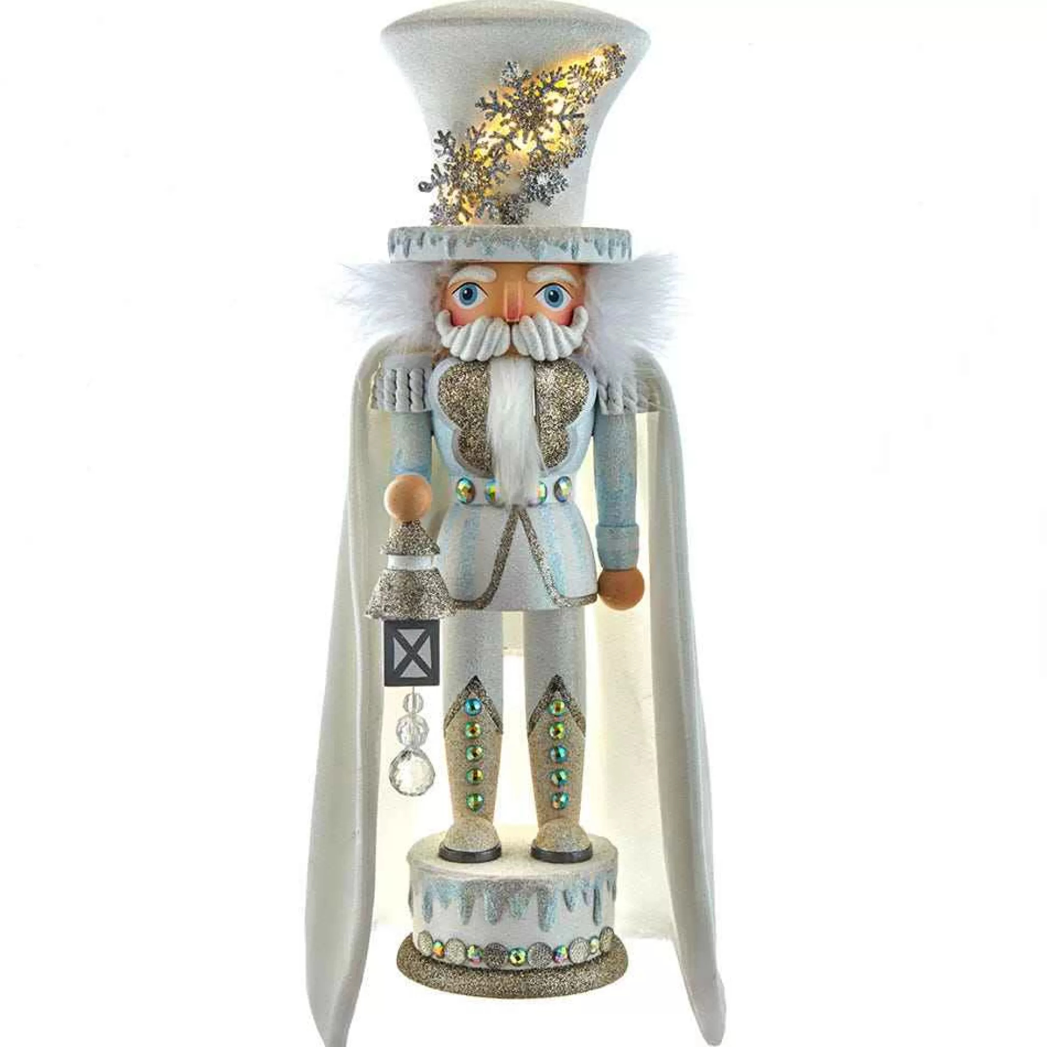 Kurt Adler 18-Inch Hollywood White Snowflake Soldier Battery-Operated Led Nutcracker