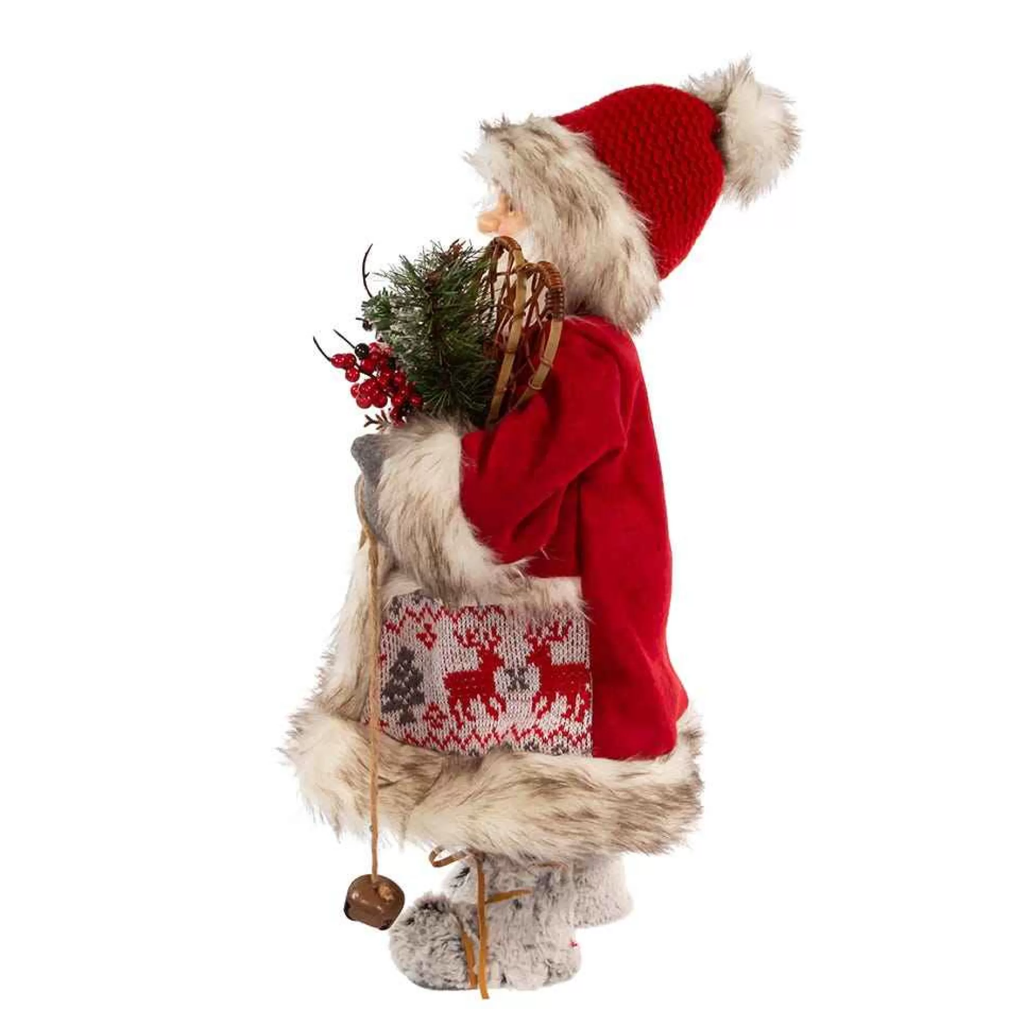 Kurt Adler 18-Inch Red And White Santa With Gift Box And Bells
