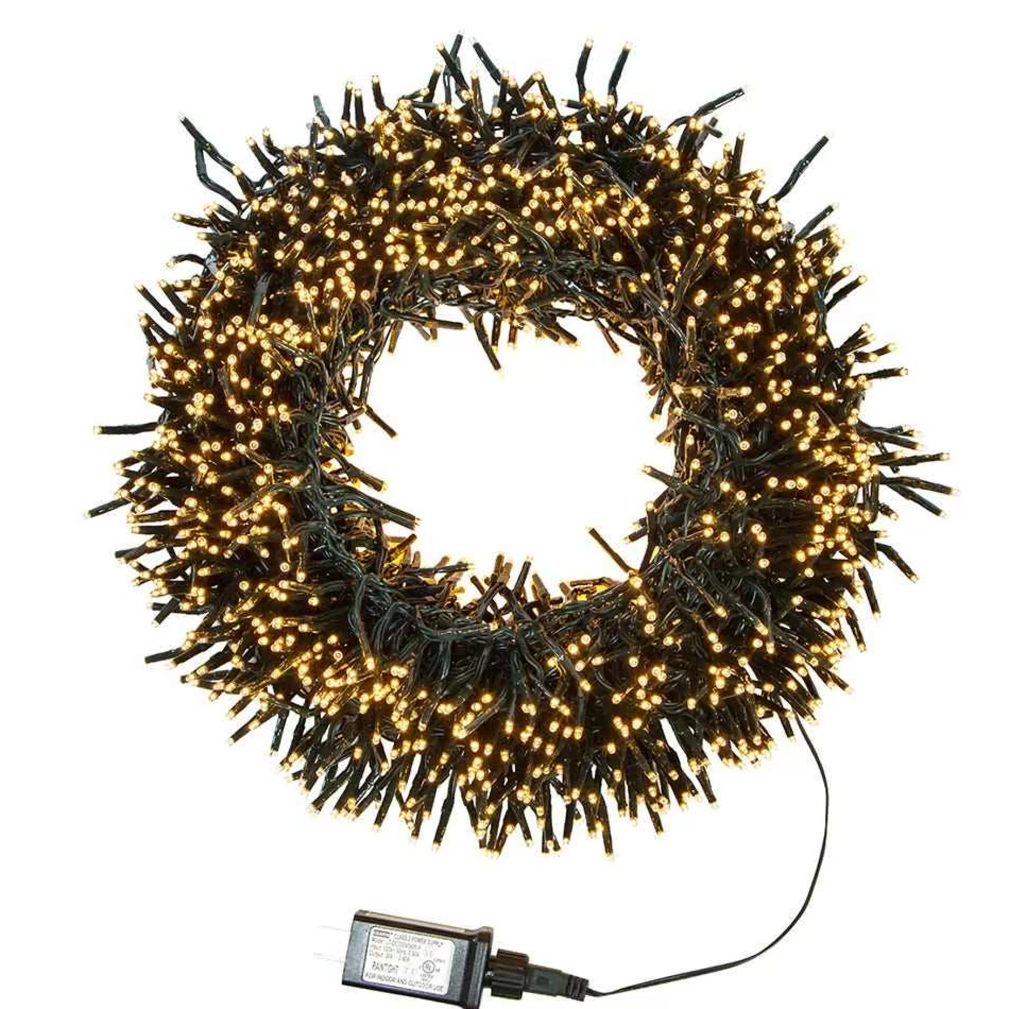 Kurt Adler 2000-Light 65-Foot Cluster Garland With Classic White Led Lights