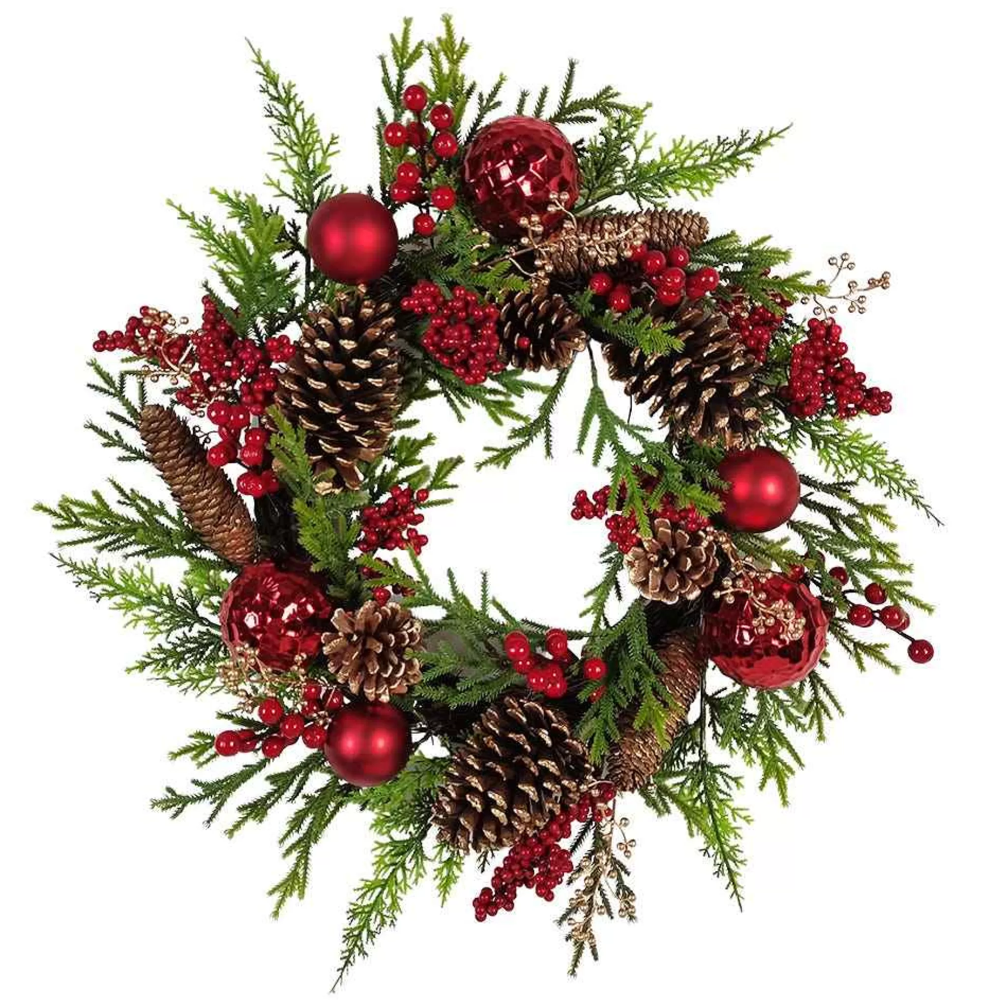 Kurt Adler 24-Inch Un-Lit Decorated Green Rattan Wreath