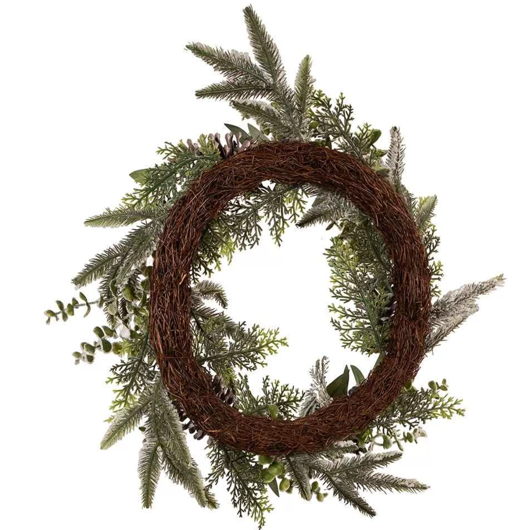 Kurt Adler 24-Inch Un-Lit Decorated Rattan Wreath With Blueberries
