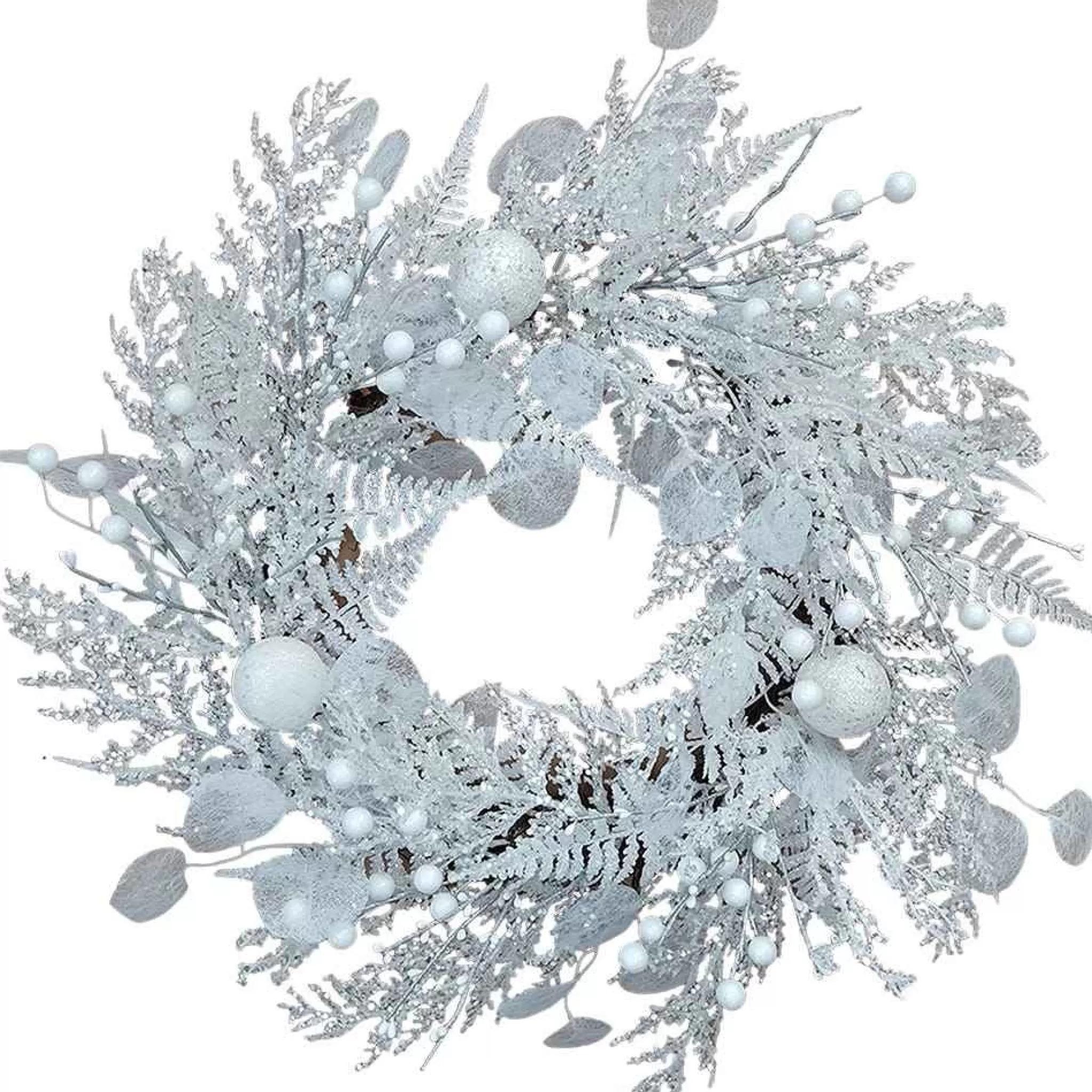Kurt Adler 24-Inch Un-Lit Decorated White Rattan Wreath