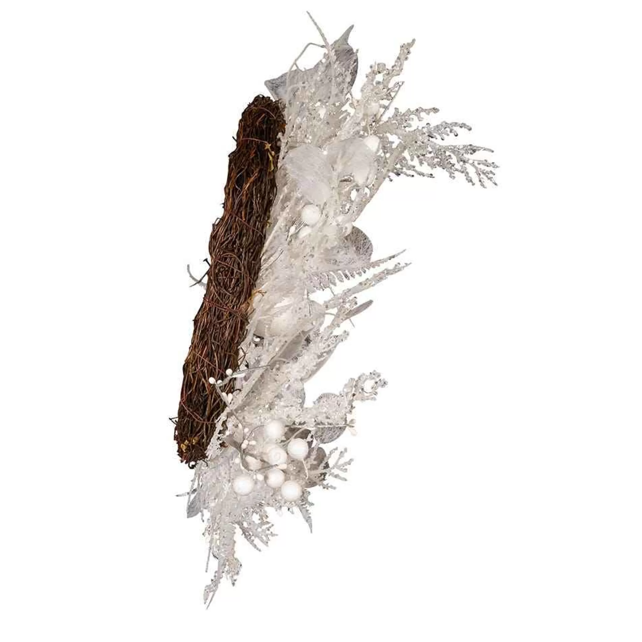 Kurt Adler 24-Inch Un-Lit Decorated White Rattan Wreath